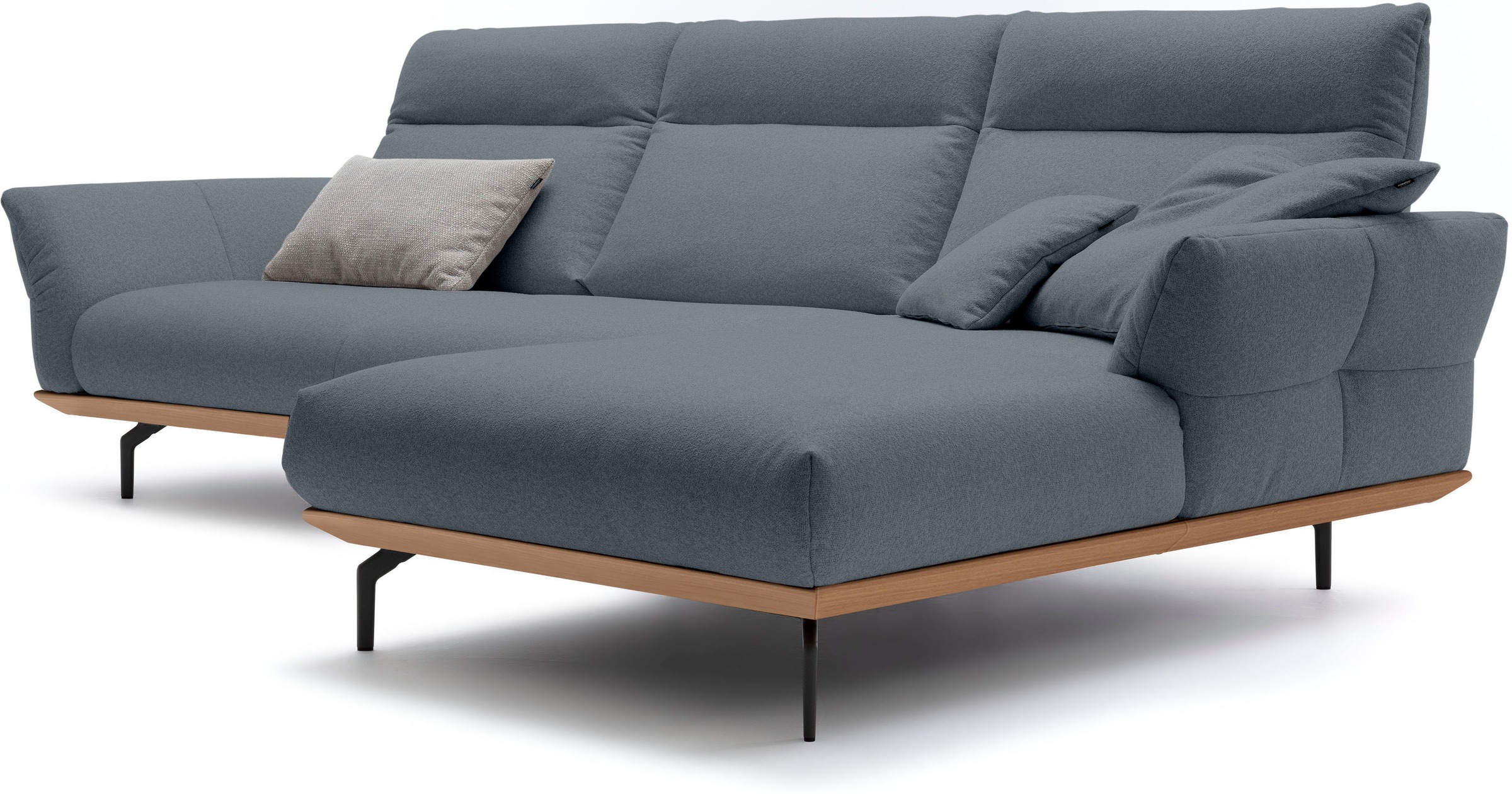 Creation BY ROLF BENZ Ecksofa "CR.460" Sockel in Eiche, Winkelfüße in Umbra günstig online kaufen