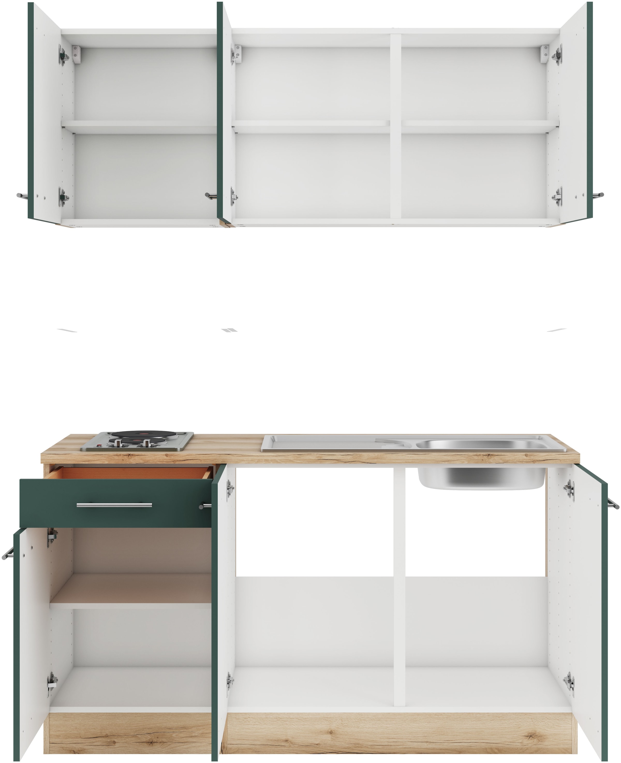 OPTIFIT Pantryküche »Bella«, Breite 150 cm, wahlweise mit Kochfeld oder Unterbaukühlschrank