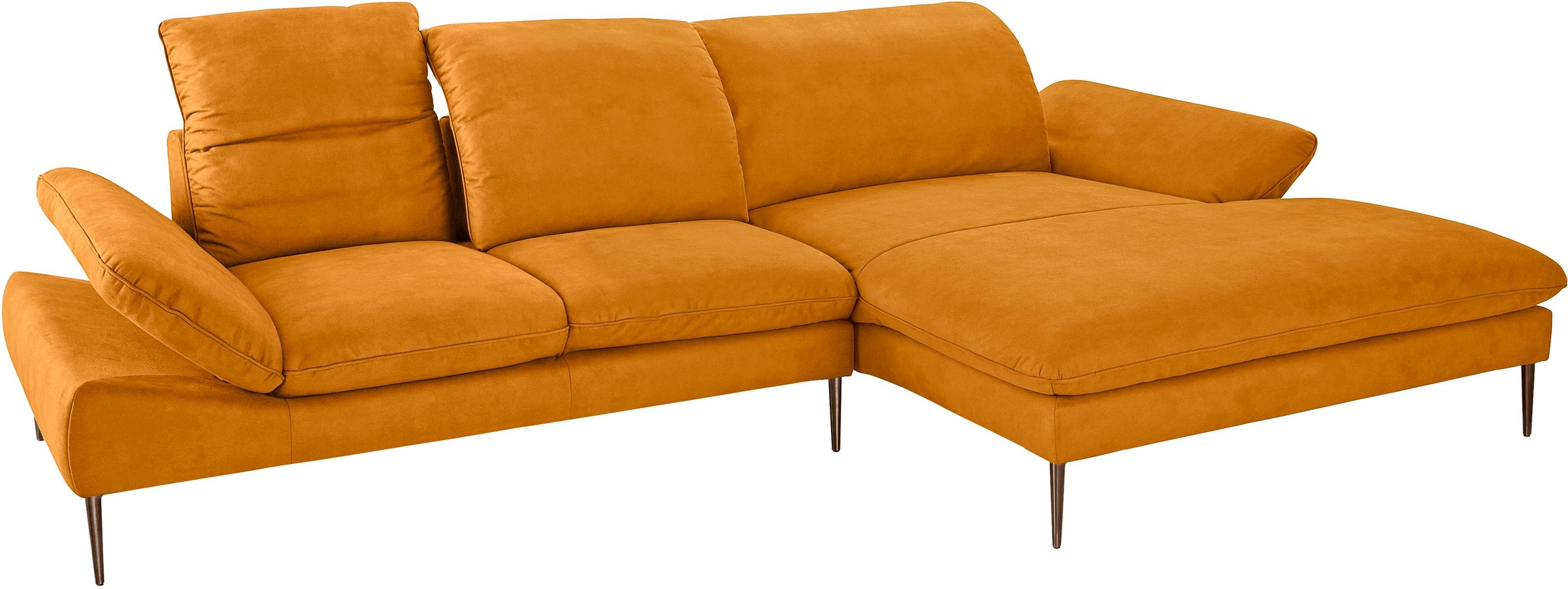 W.SCHILLIG Ecksofa »enjoy&MORE, Designsofa, bequem, elegant und zeitlos, L-Form«, Sitztiefenverstellung, Füße bronze pulverbeschichtet, Breite 340 cm