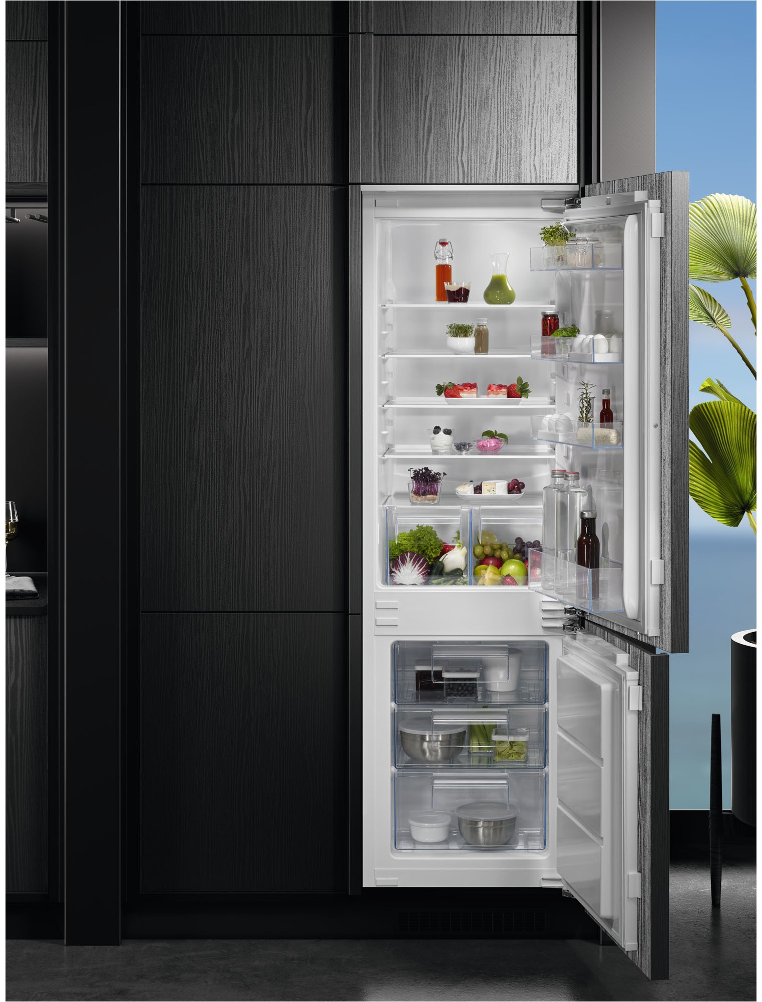 AEG Einbaukühlgefrierkombination Serie 6000 »TSC6N183ES« 177,9 cm hoch 54 cm breit 98 L, LowFrost-weniger Eisbildung, Schnellgefrierfunktion, Schlepptür