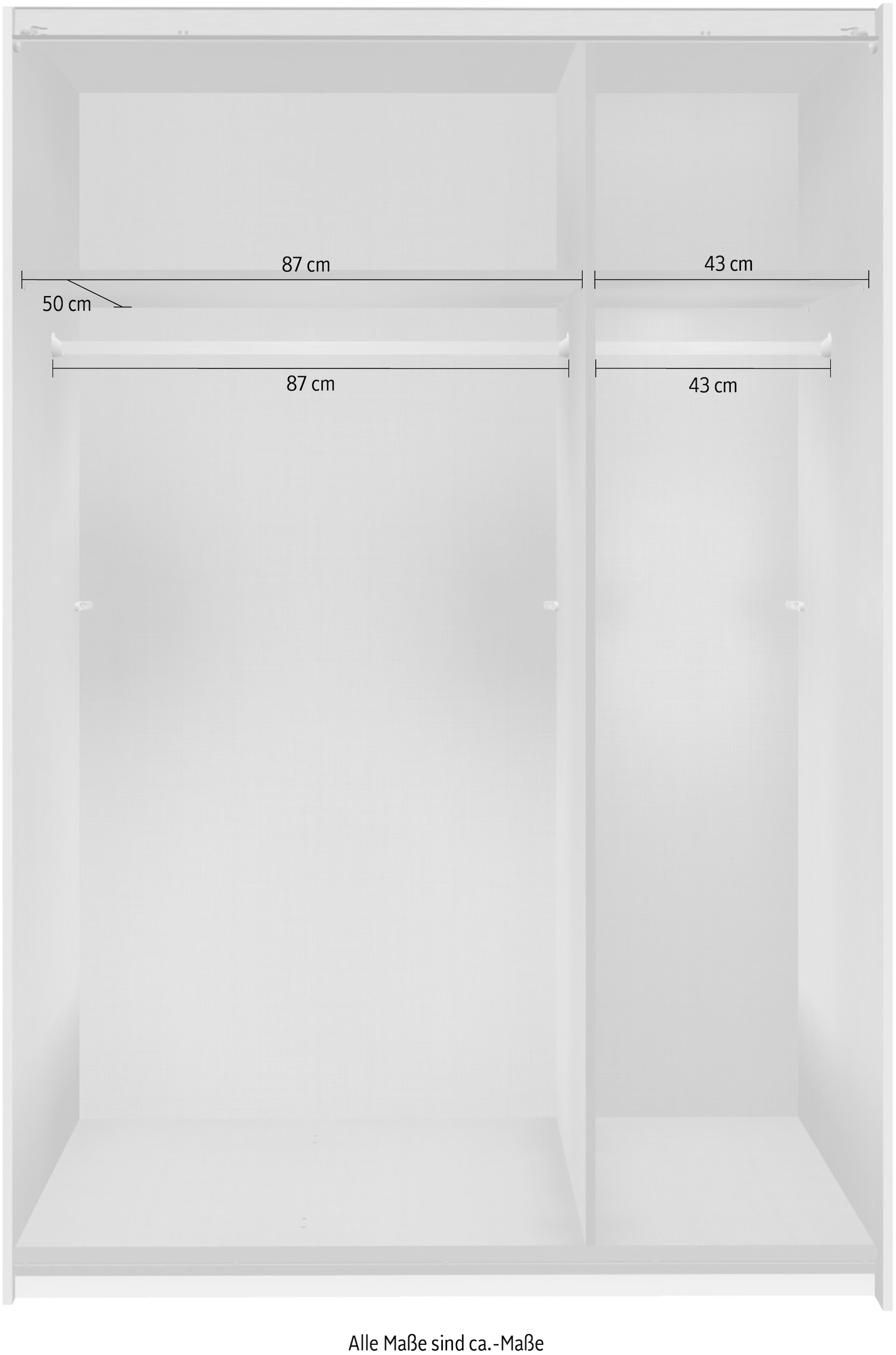Wimex Schwebetürenschrank »Texel in den Breiten 135cm & 180cm erhältlich, inkl. Spiegel« mit Metallgriffen