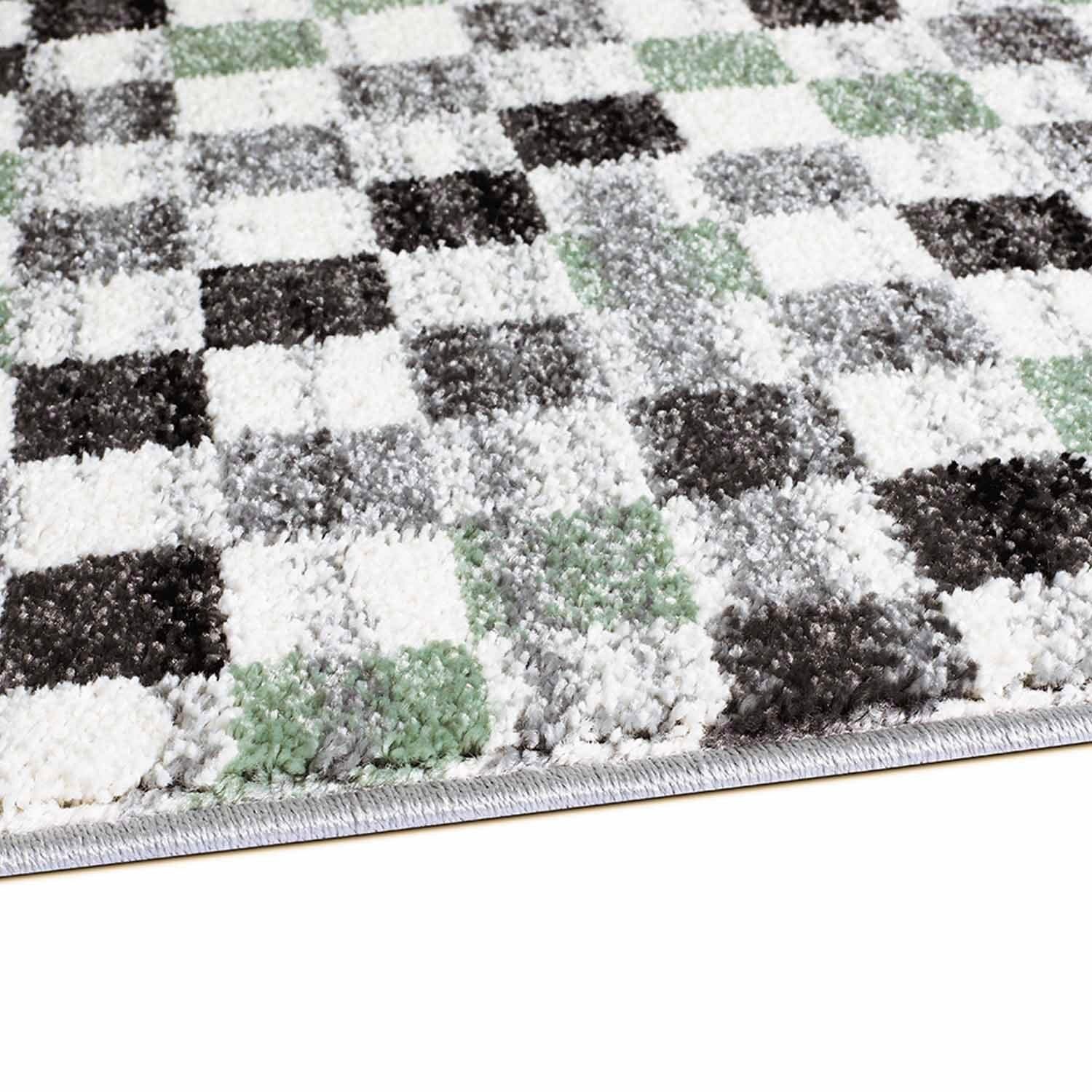 Carpet City Teppich »Moda 1141«, rechteckig, 11 mm Höhe, Kurzflor, Karo, weich, Wohnzimmer, Schlafzimmer