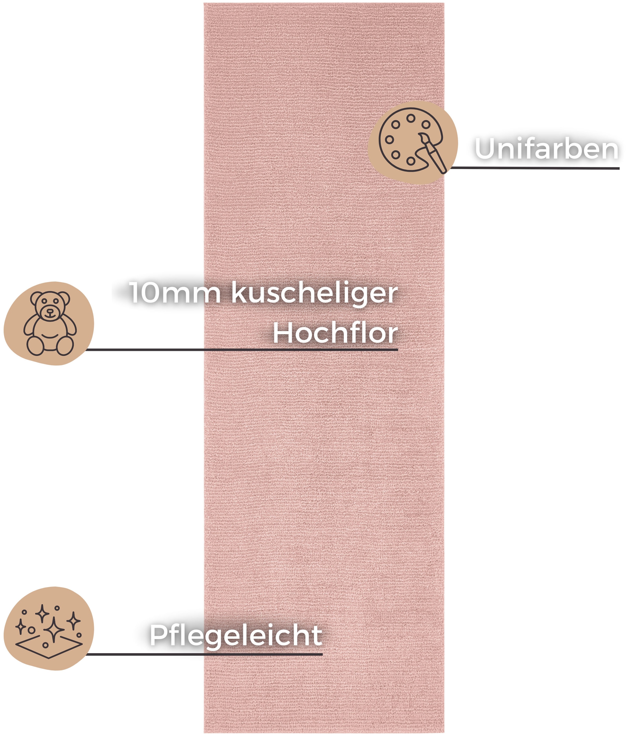 HANSE Home Teppich »Supersoft«, rechteckig, 10 mm Höhe, Kurzflor, Läufer Mo günstig online kaufen