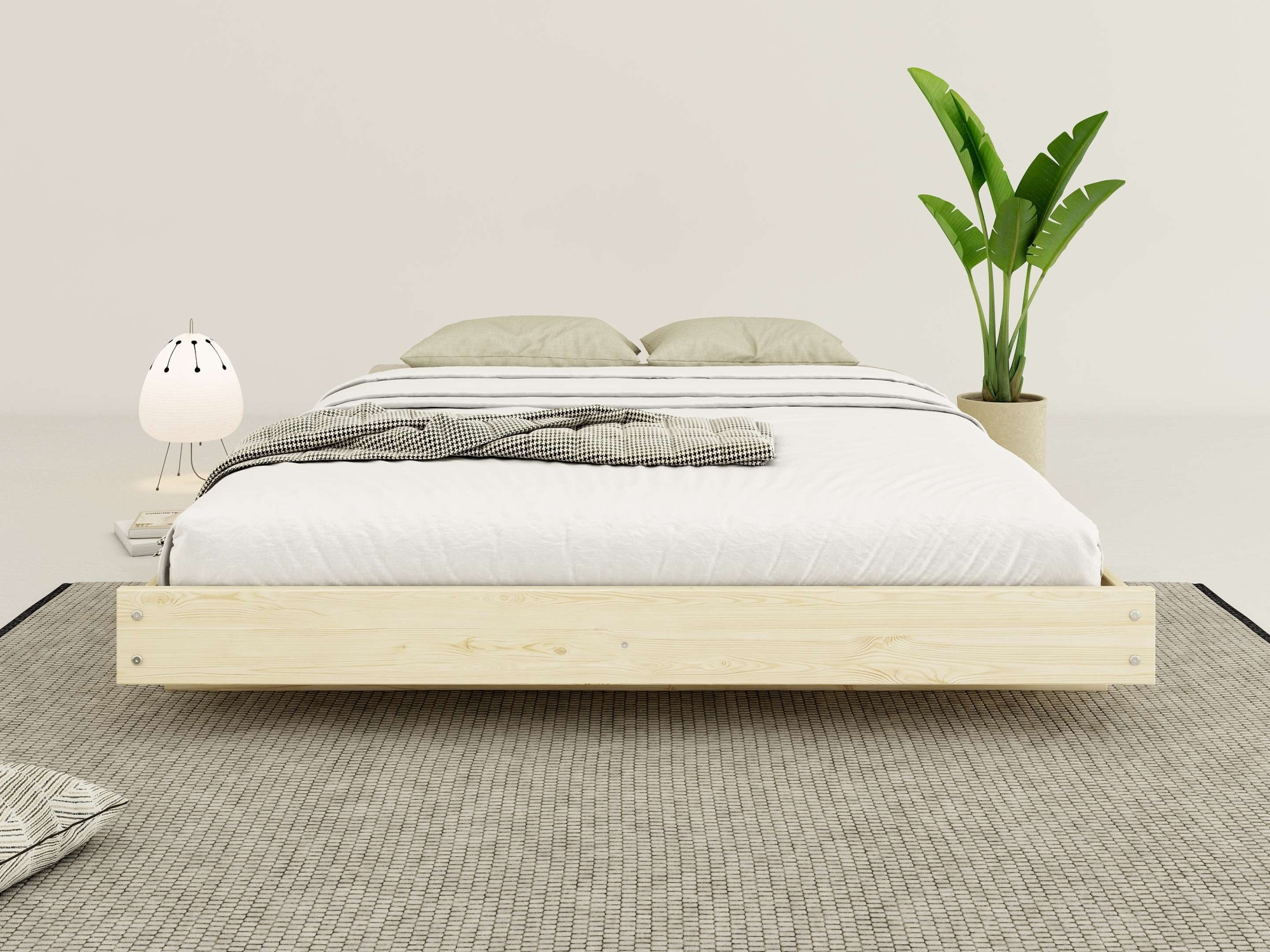 OTTO home Bettgestell »Senja, Bett, Massivholzbett, minimalistisches Design« B/T/H: 148/205,1/22,6 cm,  inklusive Lattenrost, Liegefläche 140x200 cm, aus massiver Kiefer