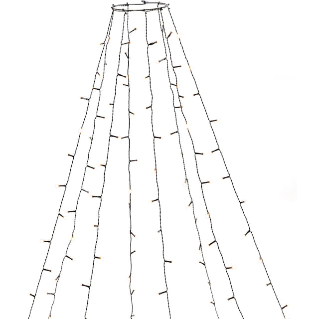 KONSTSMIDE LED-Baummantel »Weihnachtsdeko aussen, Christbaumschmuck, 8h  Timer«, Ring Ø 15, 8 Stränge à 50 bernsteinfarbene Dioden, vormontiert  online bestellen