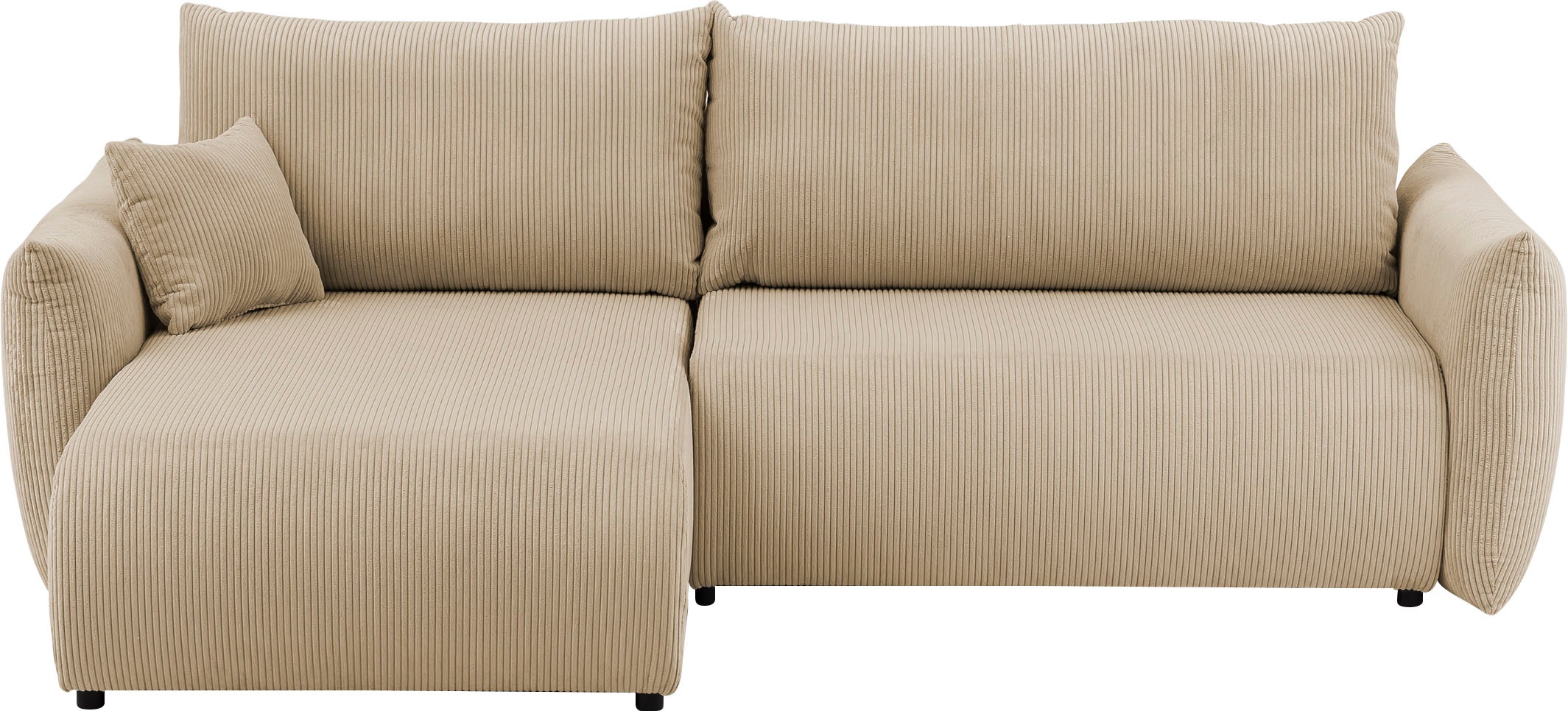 INOSIGN Ecksofa »MAVAS Schlafsofa mit Bettkasten, L-Form,«, ca.257/127cm (Liegefläche 212/145 cm), Cord, Chenille, Struktur