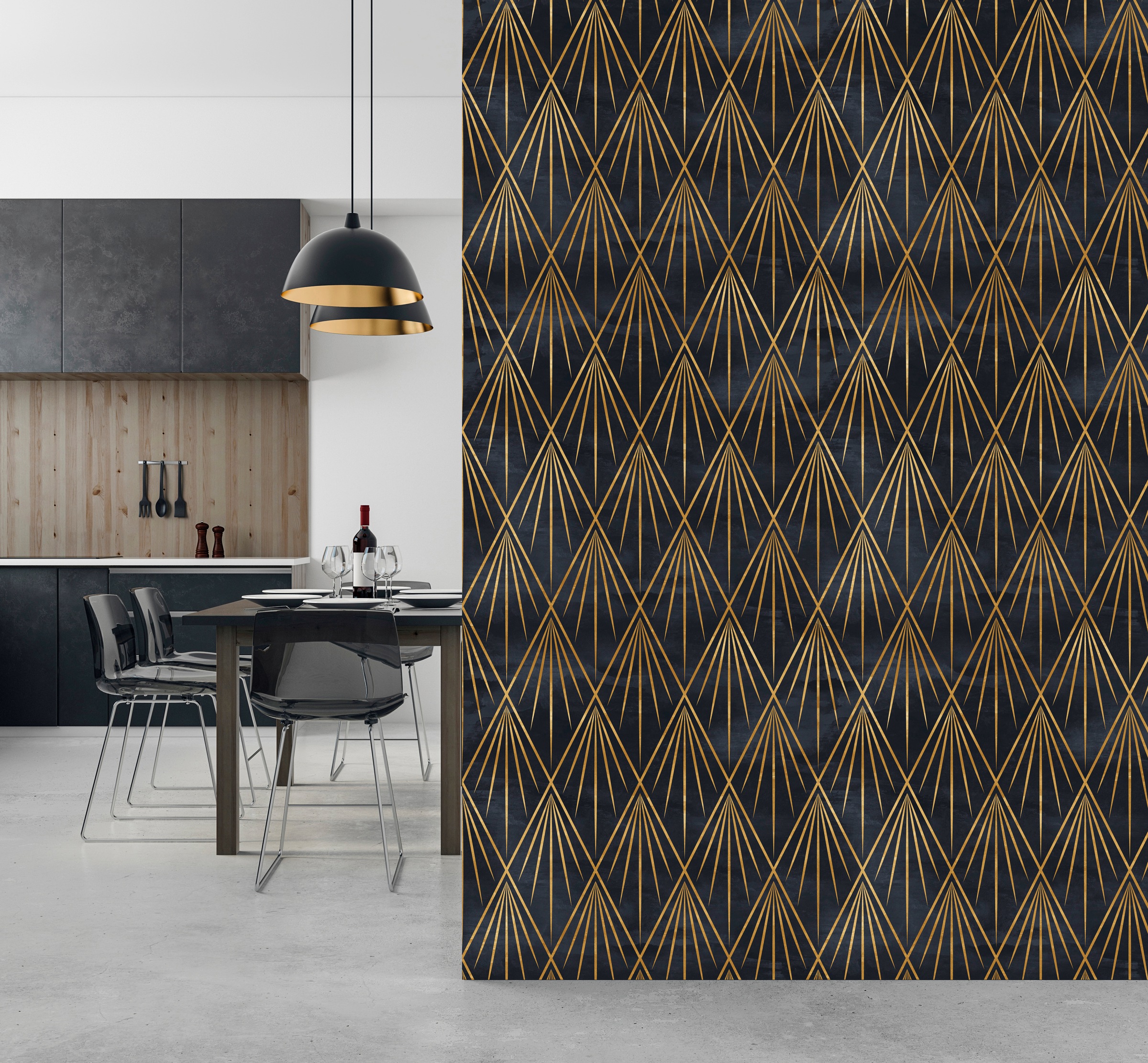 queence Vinyltapete »Helin« Farbverlauf | abstrakt | bedruckt | gemustert glatt 90x250cm, selbstklebend, kinderleichte Anbringung, , Sticker