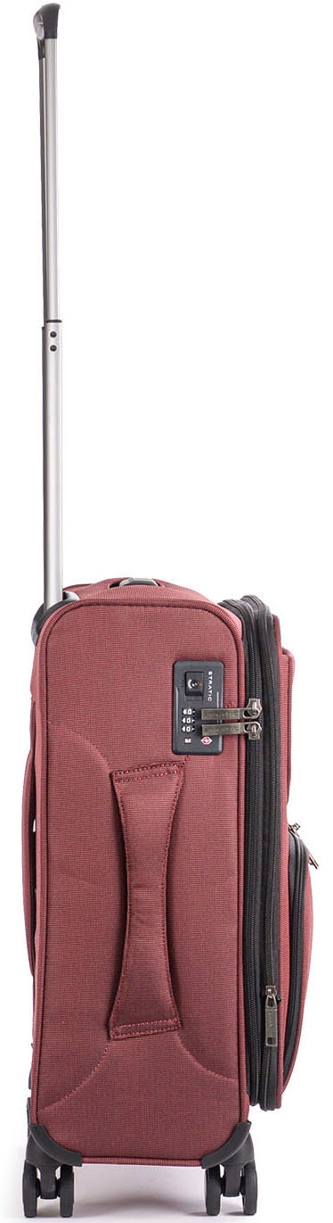 Stratic Weichgepäck-Trolley »Bendigo Light + S, redwine«, 4 Rollen, Handgepäck Reisekoffer Reisegepäck TSA-Zahlenschloss