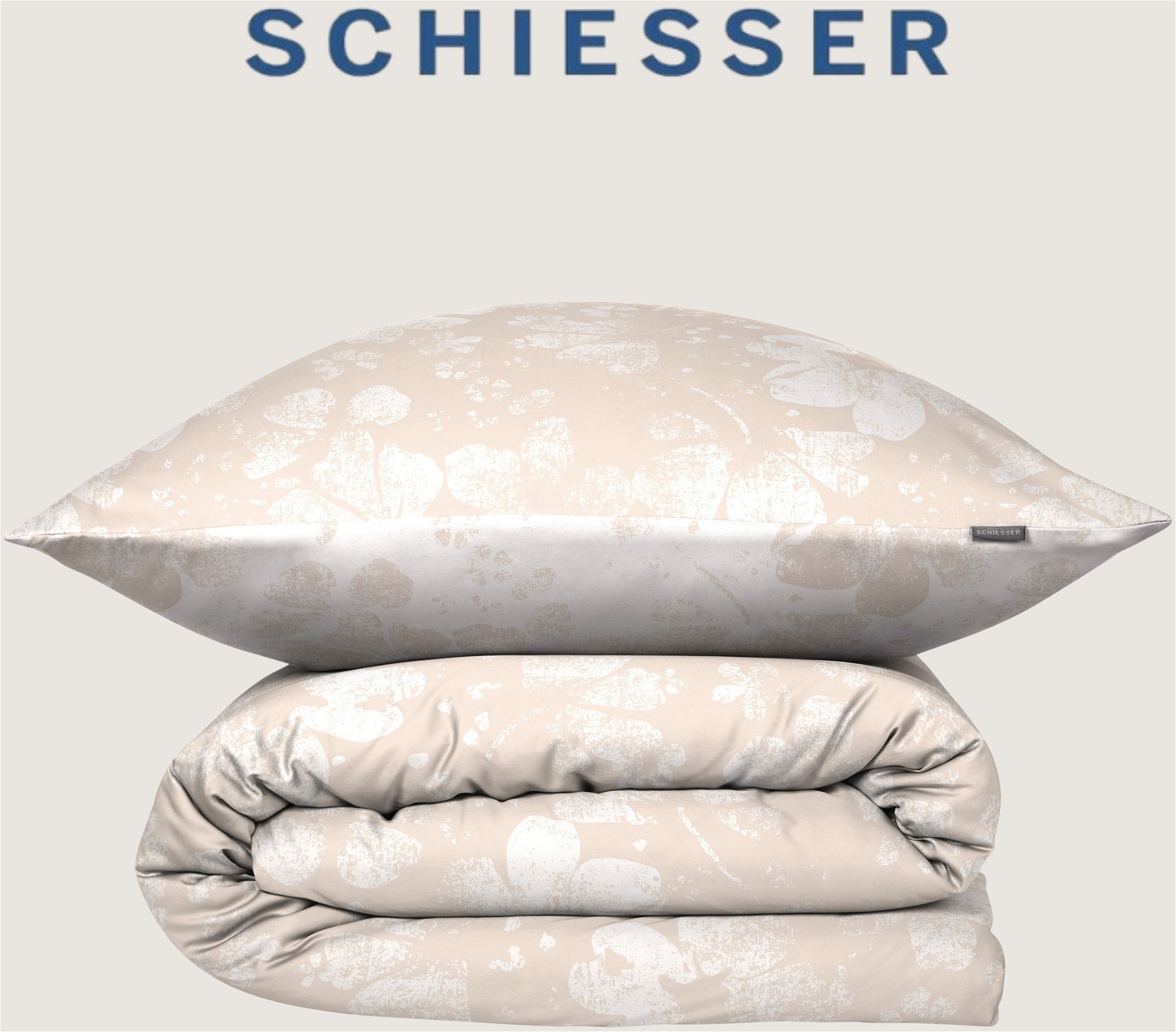 Schiesser Bettwäsche »Mona aus elegantem Baumwollsatin mit floralem Design« 2 tlg. MADE IN GREEN by OEKO-TEX®