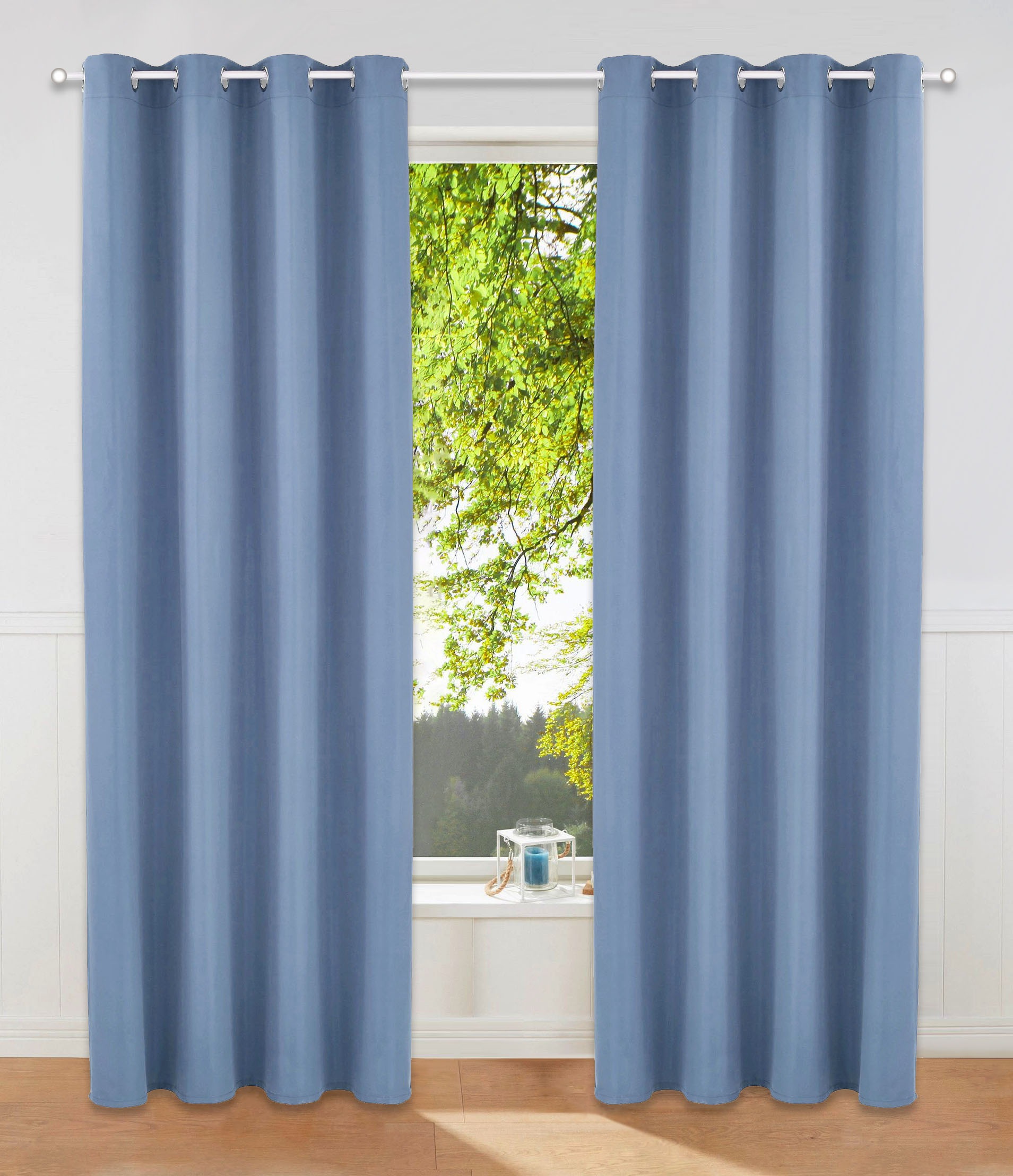 my home Vorhang »Parry«, (2 St.), 2-er Set, blickdicht, monochrom, basic günstig online kaufen
