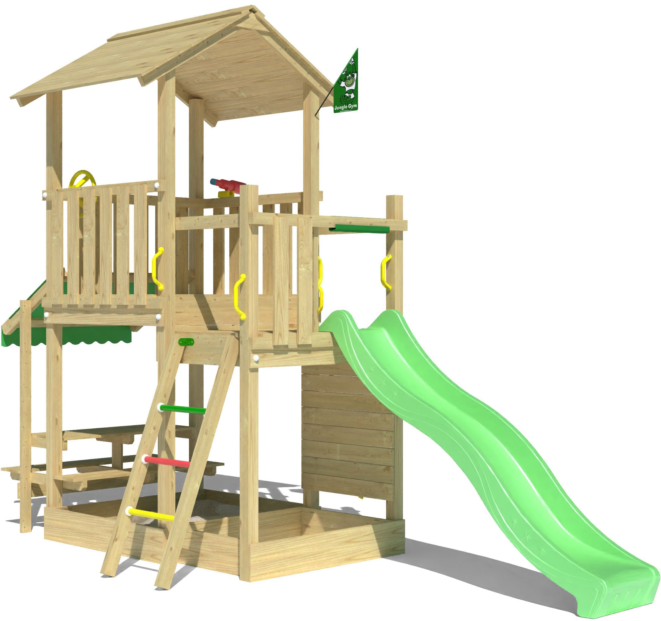 Jungle Gym Spielturm »Keep«, (Set), Spielanlage mit Mini Market und Rutsche mit Wasseranschluss