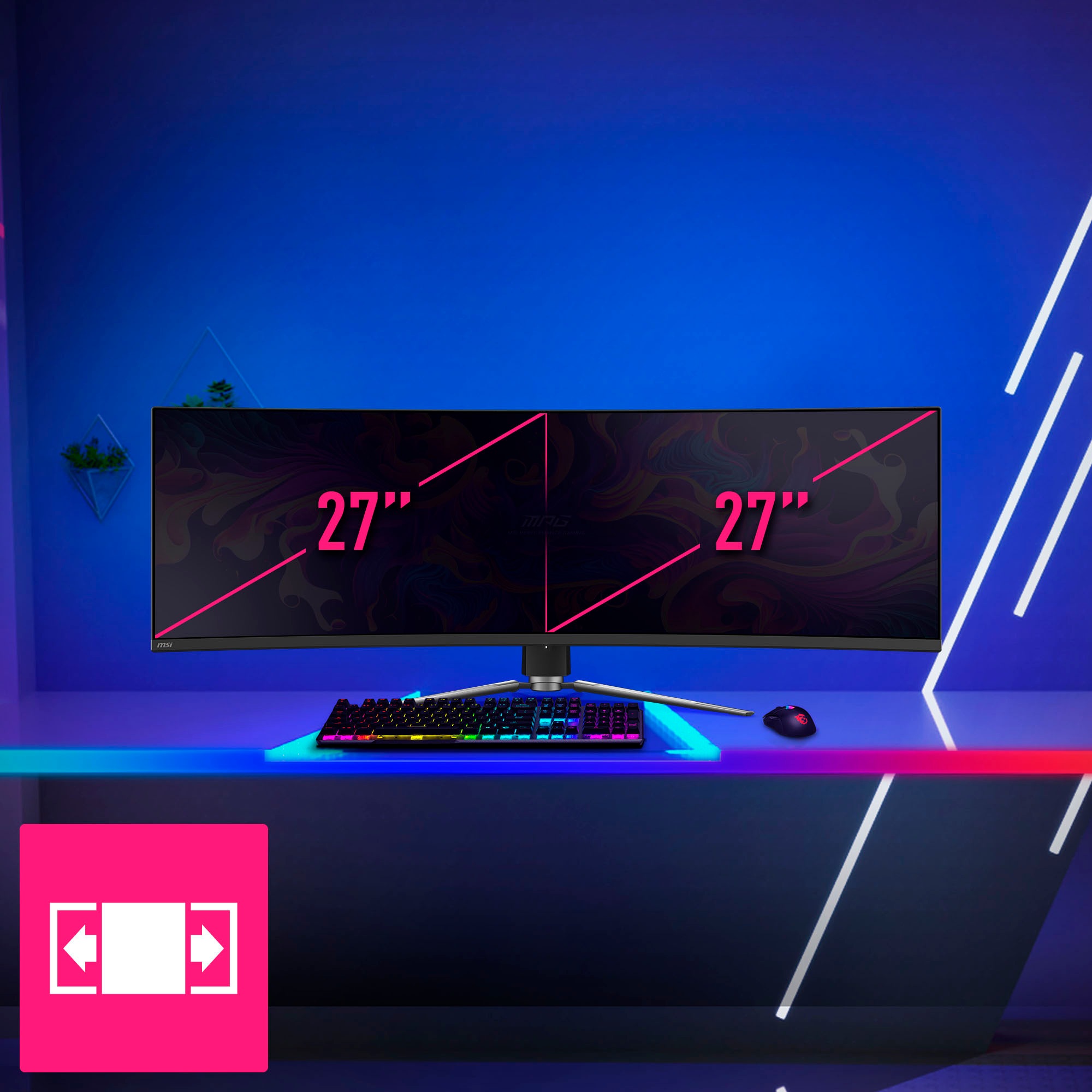 MSI Curved-Gaming-Monitor »MPG 491CQPX QD-OLED«, 125 cm/49 Zoll, 5120 x 1440 px, DQHD, 0,03 ms Reaktionszeit, 240 Hz