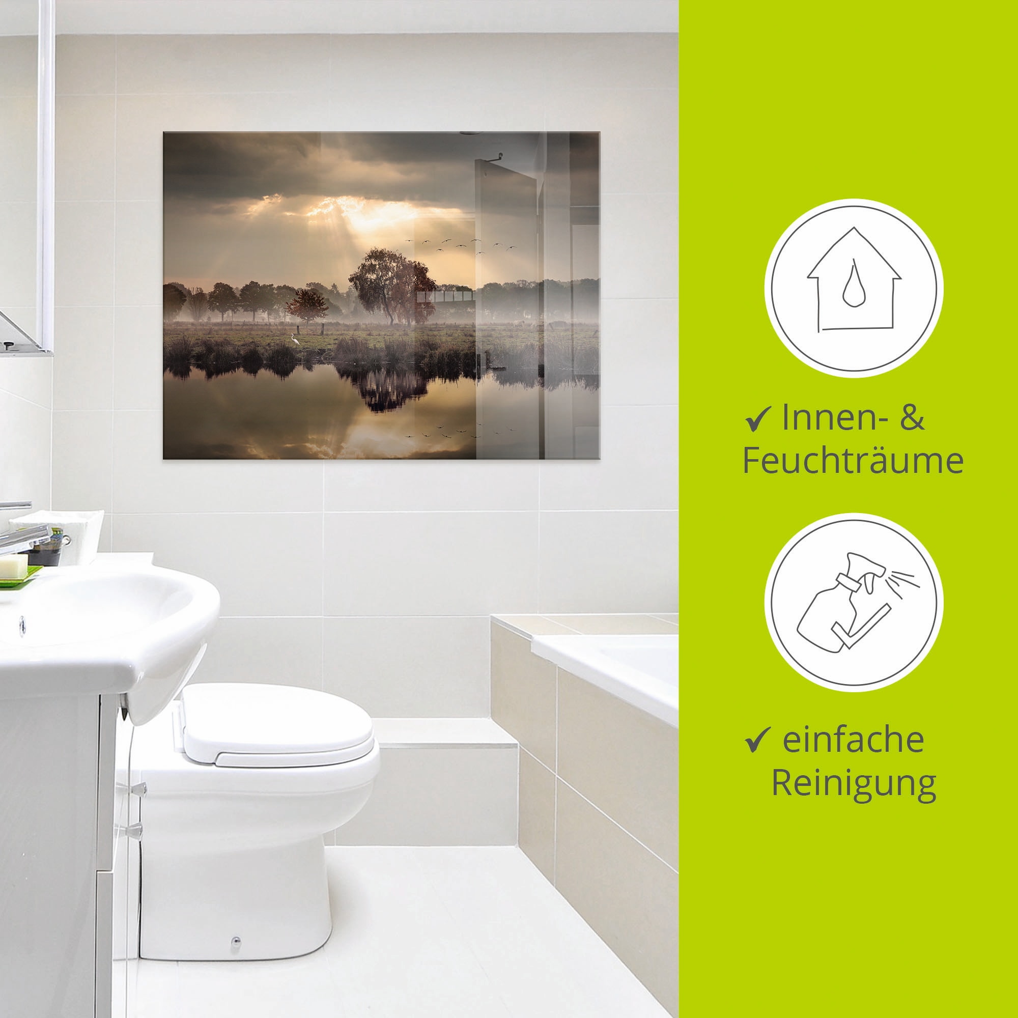 Artland Glasbild »Der Herbst in seiner stillen Einsamkeit« Gewässer 1 Stk. tlg. in verschiedenen Größen