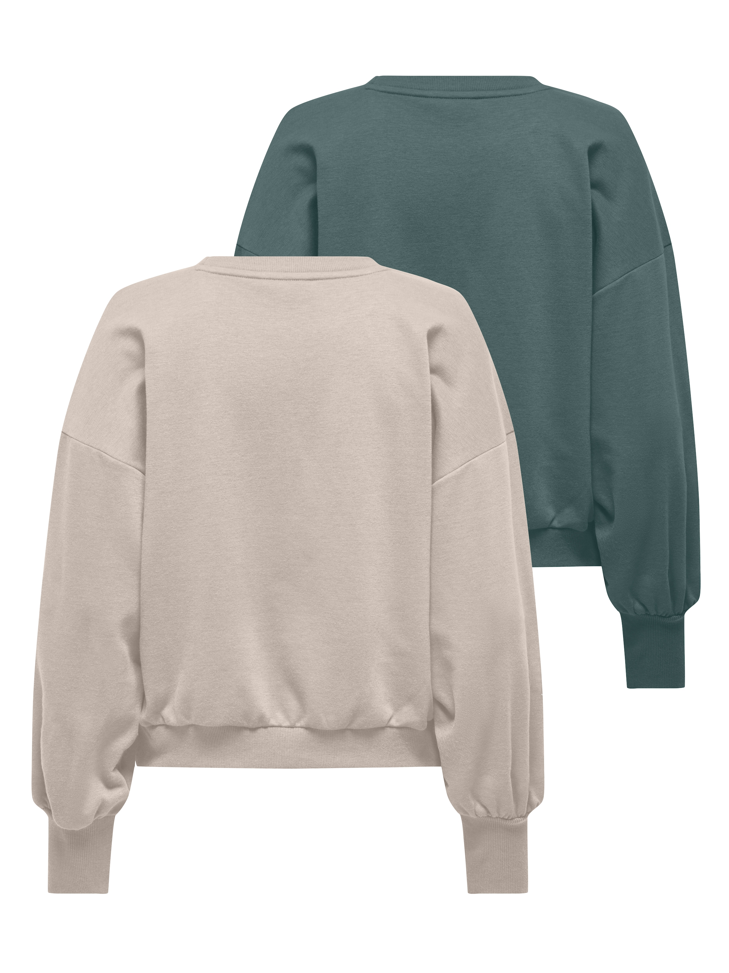 ONLY Sweatshirt »ONLBROOKE L/S O-NECK SOLID 2 PACK SWT«, 2 Baumwollmischung, regular fit
