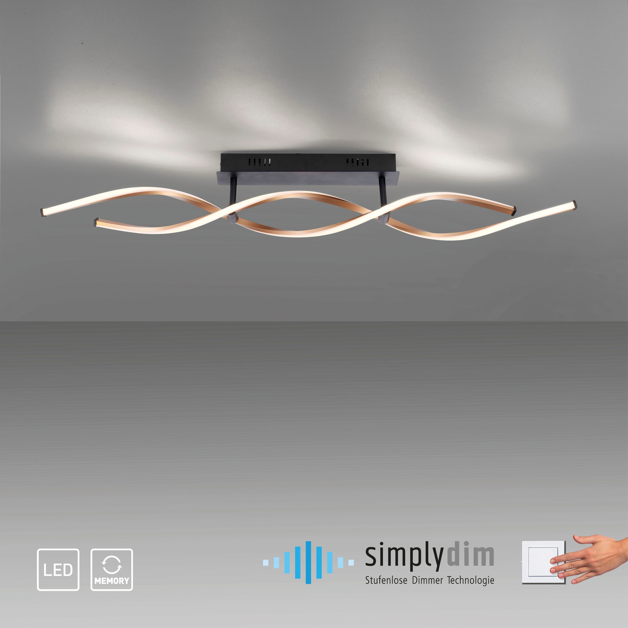 Paul Neuhaus Deckenleuchte »POLINA«, 2 flammig, Leuchtmittel LED-Board | LED fest integriert, LED, Simply Dim