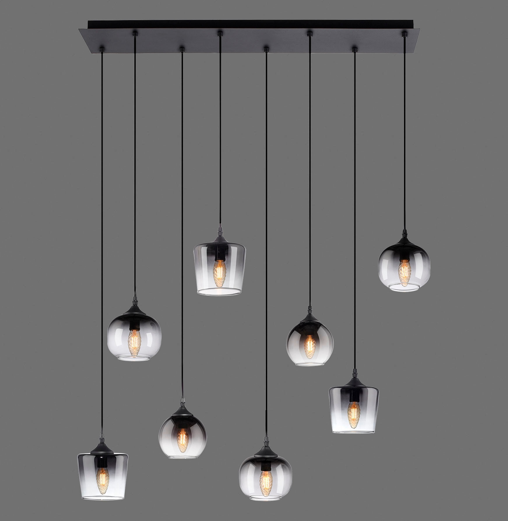 JUST LIGHT Pendelleuchte »ZEA«, 8 flammig, Leuchtmittel E14 | ohne Leuchtmittel