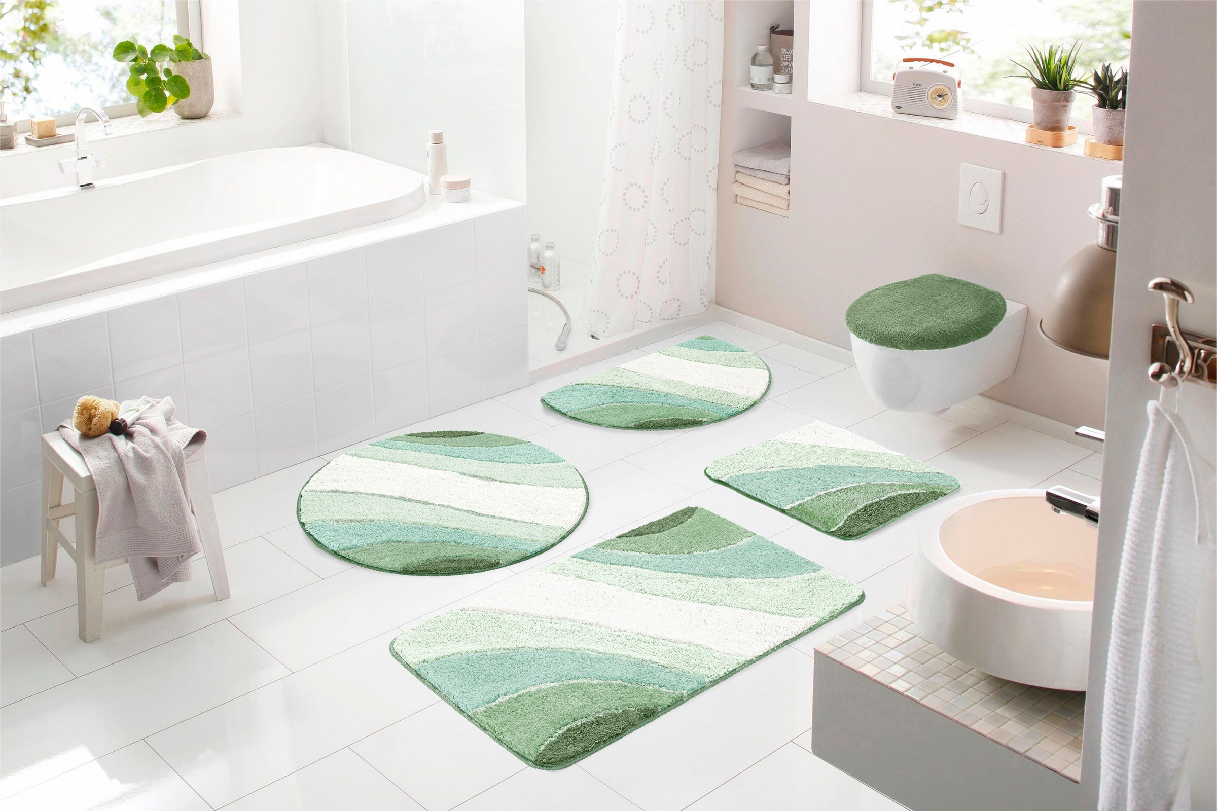 my home Badematte »Josie, Badvorleger, Badezimmer Teppich«, rutschhemmend b günstig online kaufen