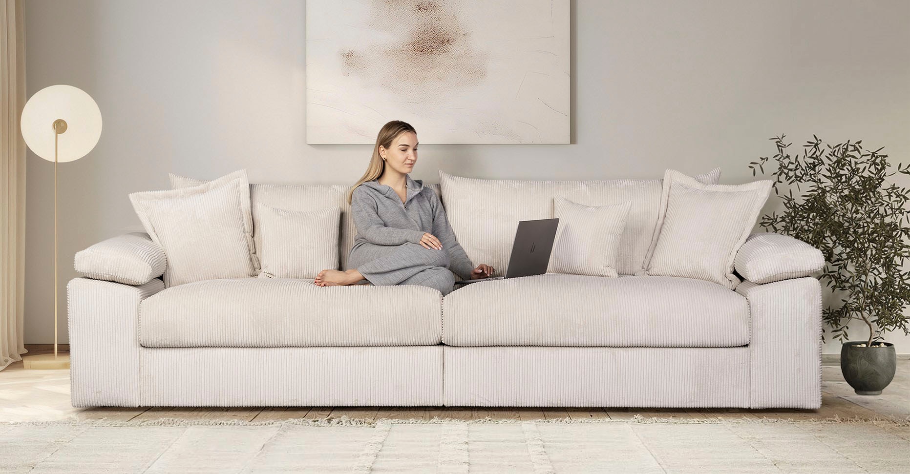 Home affaire Big-Sofa »Soft&Cosy XL - Breite 246 cm«, Mega-Sofa, Cord oder günstig online kaufen