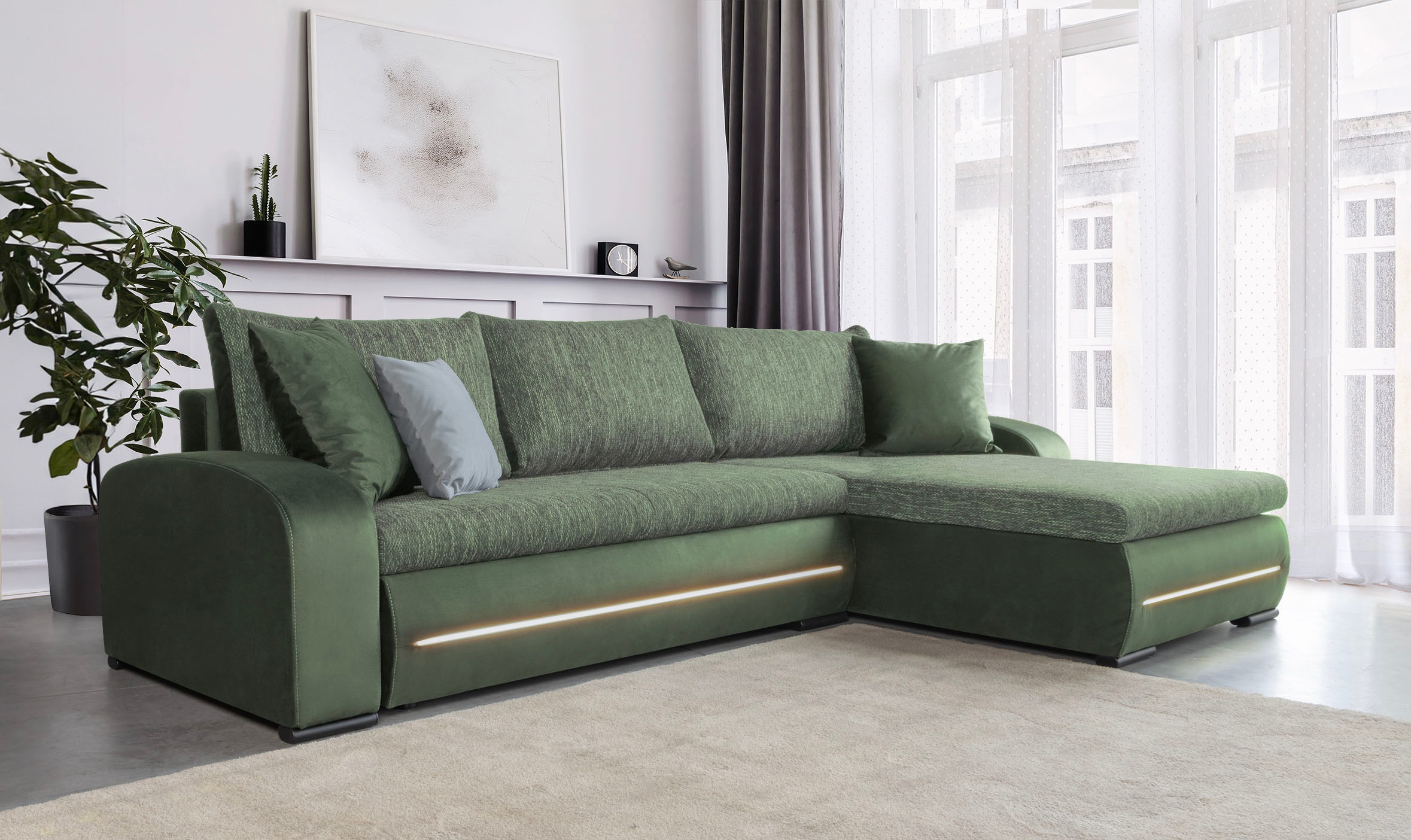 COLLECTION AB Ecksofa »Wind L-Form«, inkl. Schlaffunktion und Bettkasten, frei im Raum stellbar