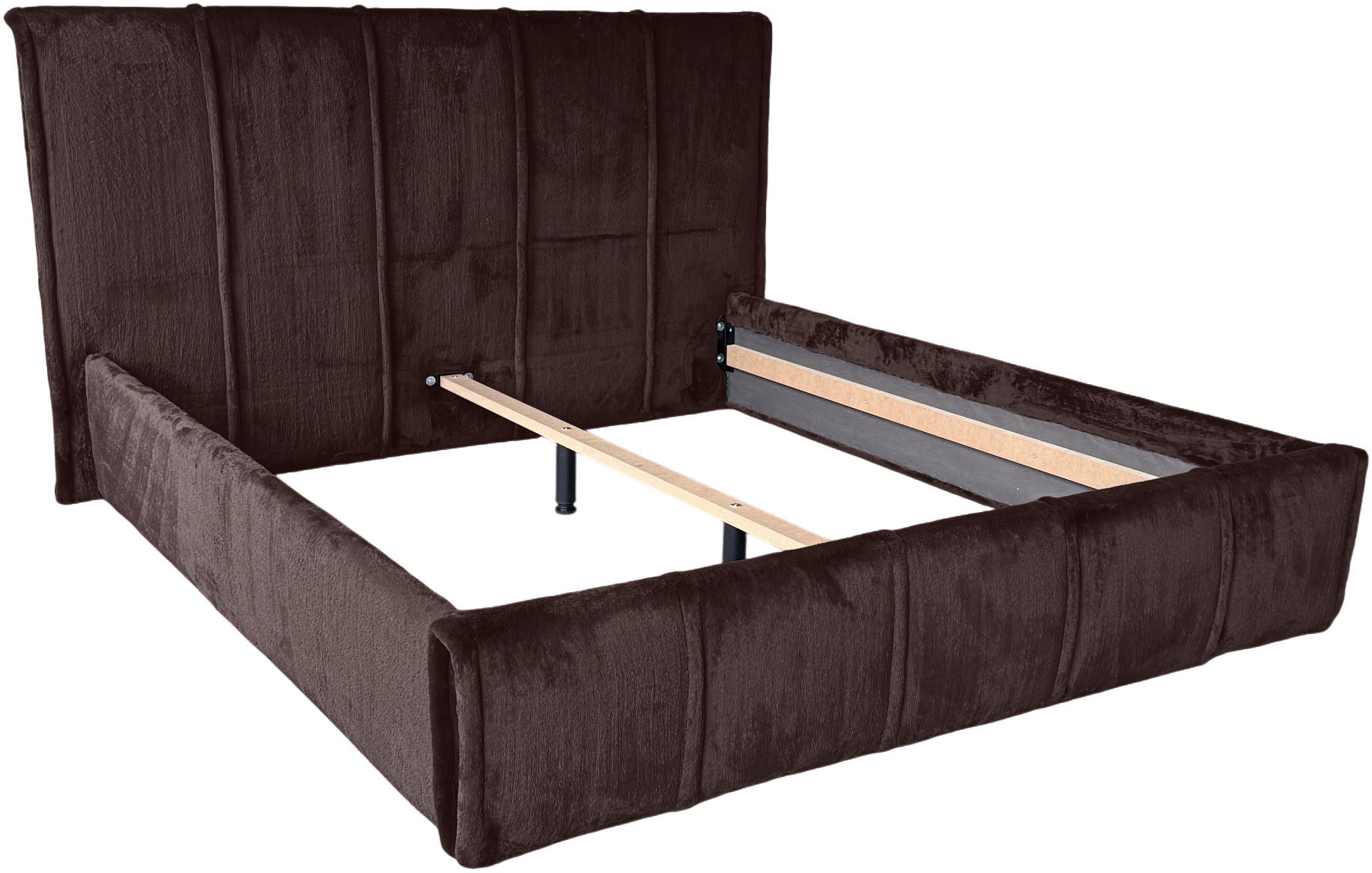 OTTO home Polsterbett »EVELLINA in der Größe 180x200 cm, mit flauschigem Stoff bezogen« wahlweise mit Lattenrost und King-Matratze (28cm)