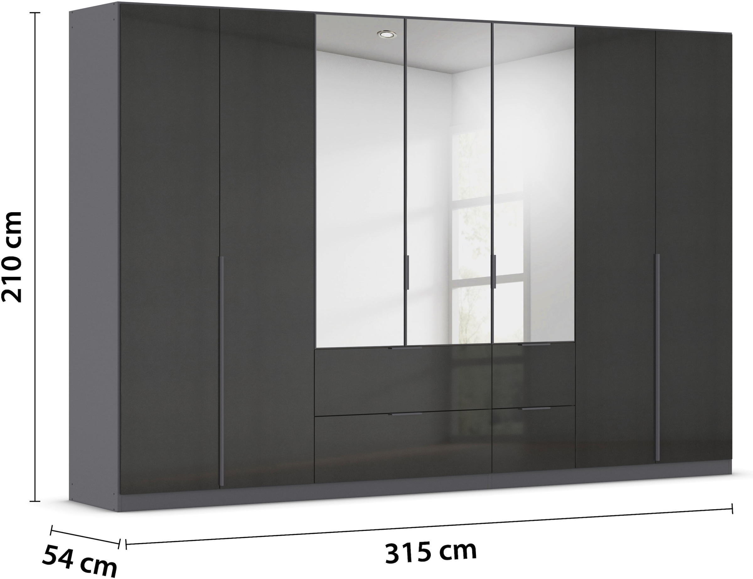rauch Drehtürenschrank »Kleiderschrank Schrank Garderobe AGORDO mit Dekor- oder Hochglanzfront«, (in zwei Griff-Farben mit Dekor- oder Hochglanzfront), mit Außenschubkästen, in 6 Breiten und 2 Höhen MADE IN GERMANY