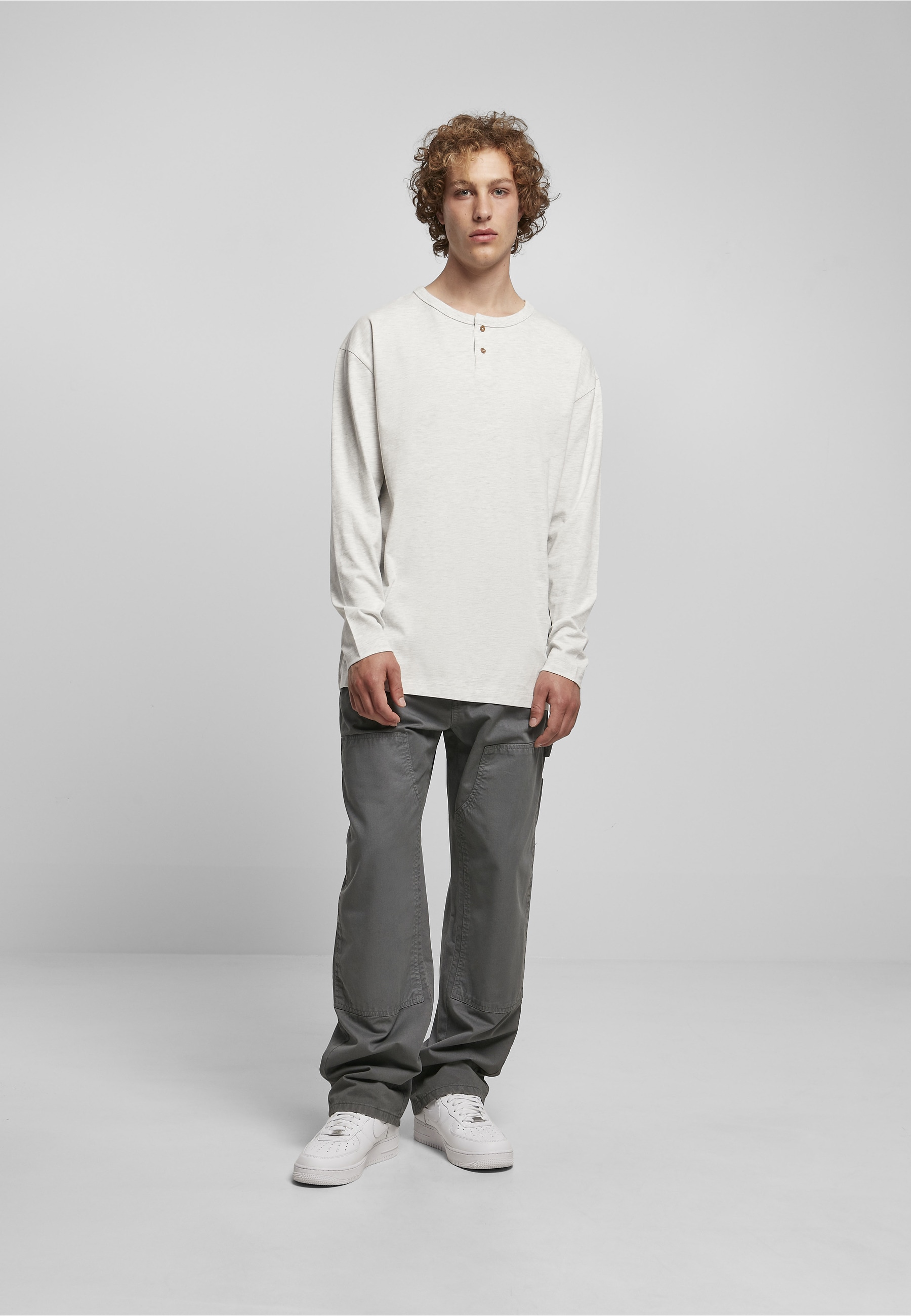 URBAN CLASSICS Longsleeve »Urban Classics Herren Organic Oversized Henley Longsleeve« 1 Stk.