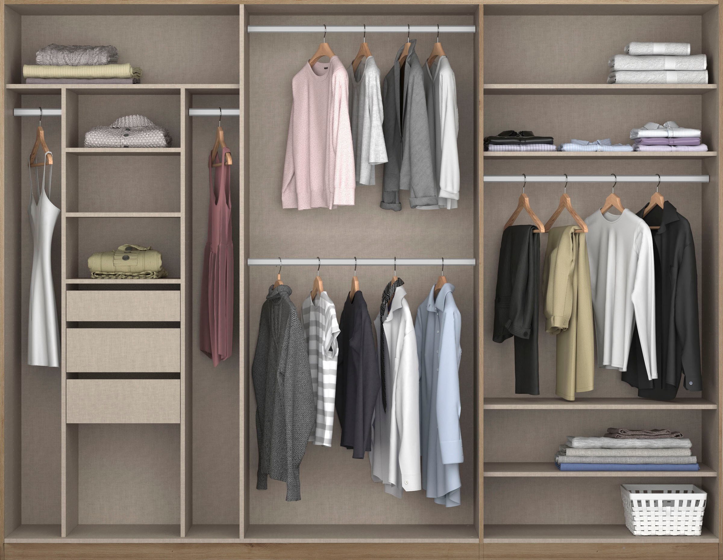 rauch Drehtürenschrank »Kleiderschrank Schrank Garderobe TOPSELLER OTELI inkl. Inneneinteilung«, mit 3 Innenschubladen extra Böden optional mit Spiegel MADE IN GERMANY