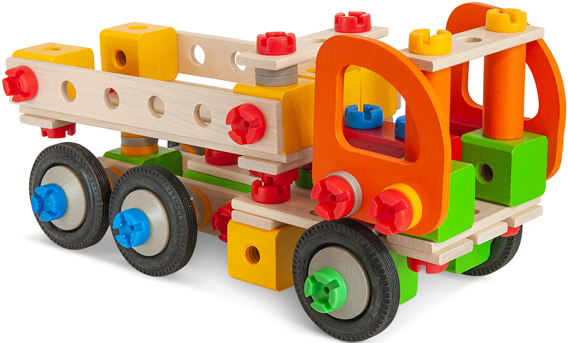 Konstruktionsspielsteine »Holzspielzeug, Constructor Kranwagen«, (170 St.), Made in...