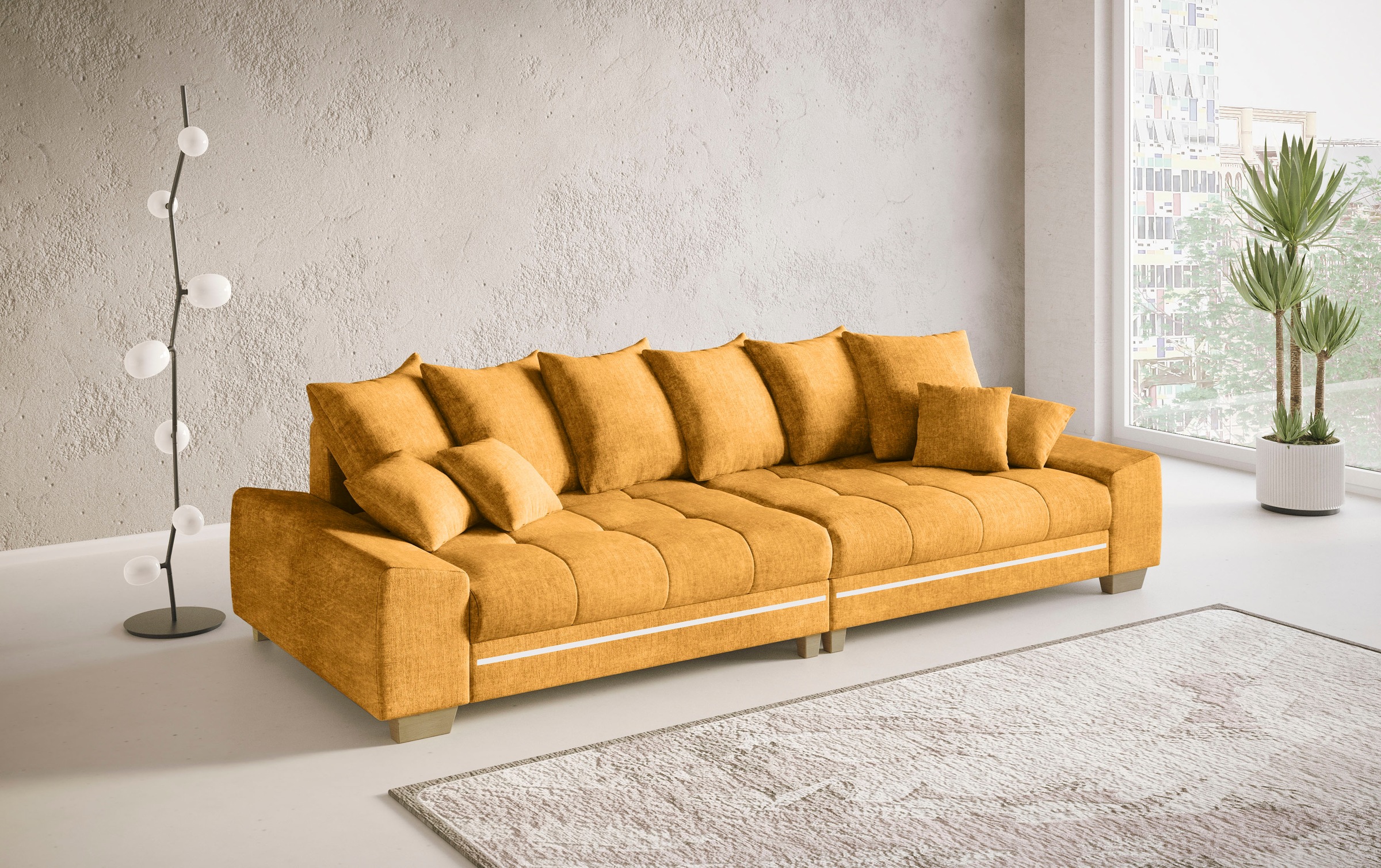 Mr. Couch Big-Sofa »Nikita II«, mit RGB-LED Beleuchtung, Kaltschaumpolsterung bis 140 kg belastbar
