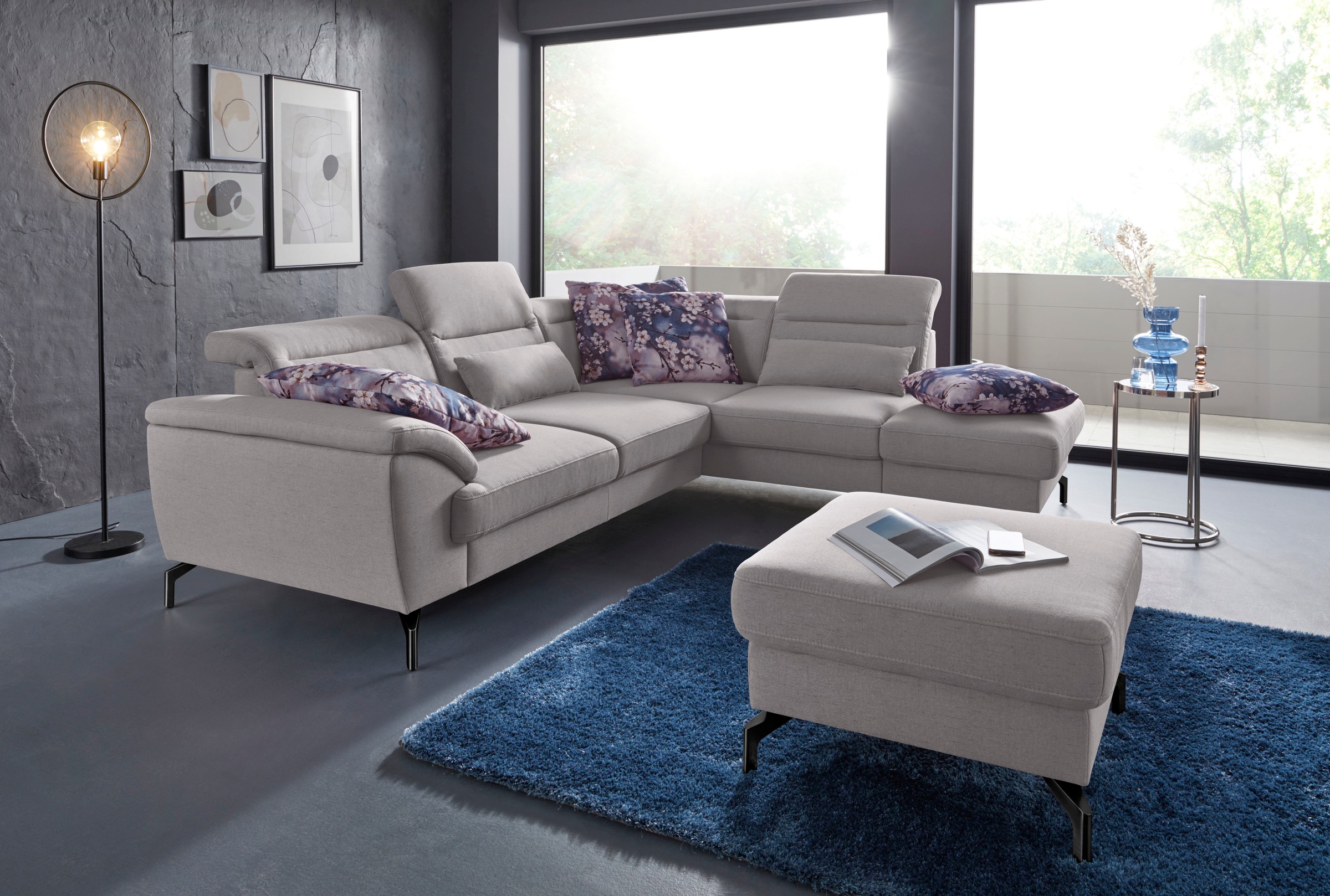 sit&more Hocker »Percy« Fußhöhe 15cm, wahlweise mit unterschiedlichen Fußfarben