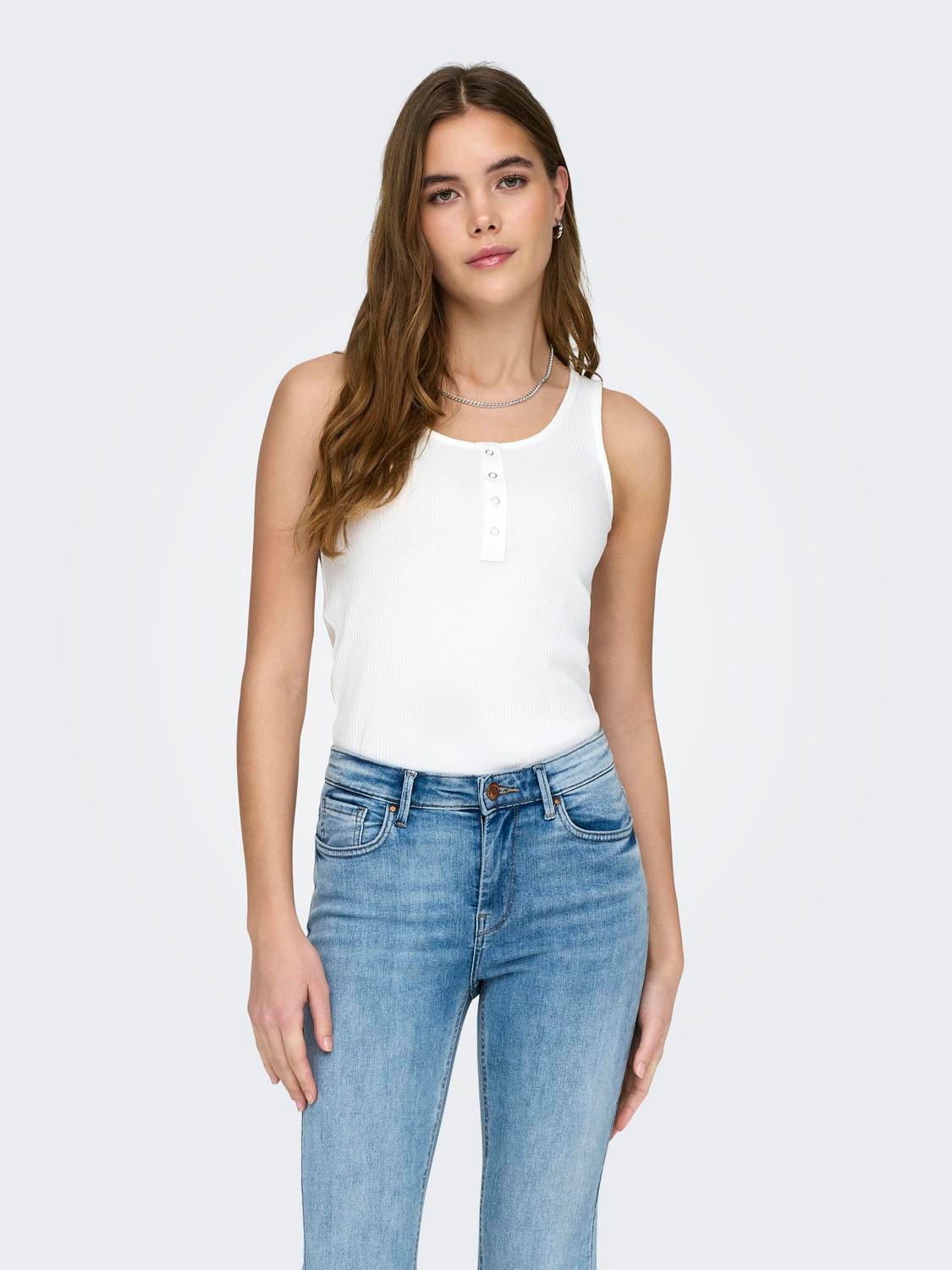 ONLY Ripptanktop »ONLSIMPLE LIFE S/L BUTTON TOP JRS CS 2PK« Packung, 2 Stk.