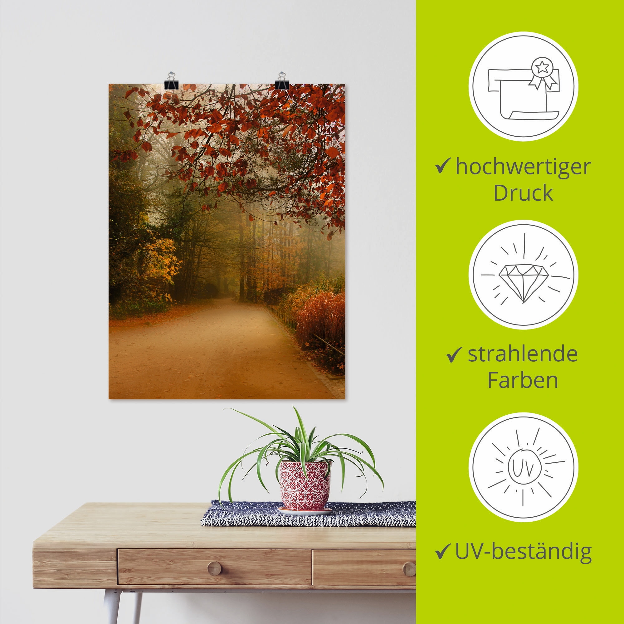 Artland Wandbild »Herbst im Park«, Vier Jahreszeiten, (1 St.), als Poster in verschied. Größen