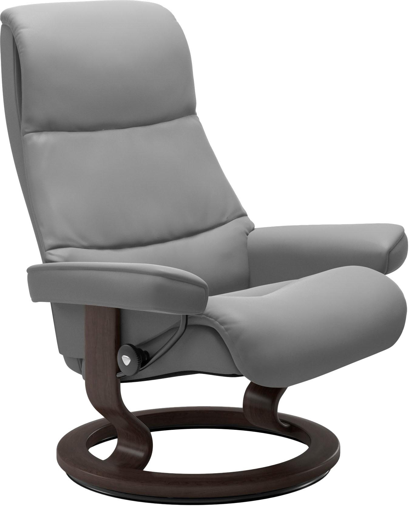 Stressless® Relaxsessel »View«, (Set, Relaxsessel mit Hocker), mit Classic Base, Größe M,Gestell Wenge