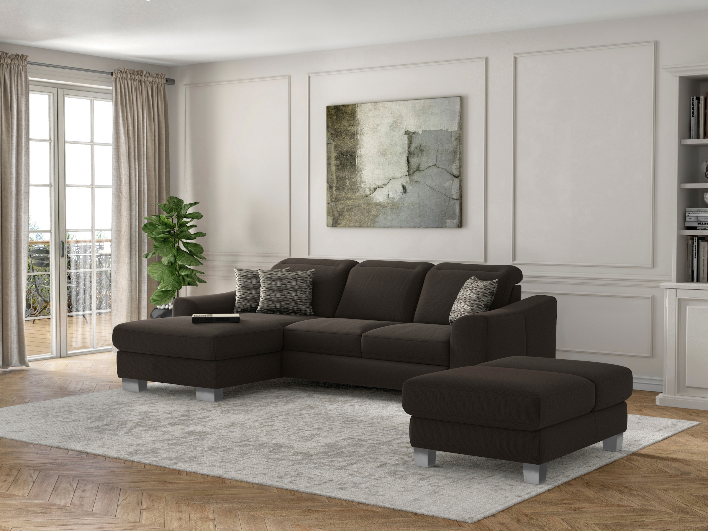 sit&more Ecksofa »Dundee L-Form« mit Federkern und Edelstahlfüßen, wahlweis günstig online kaufen