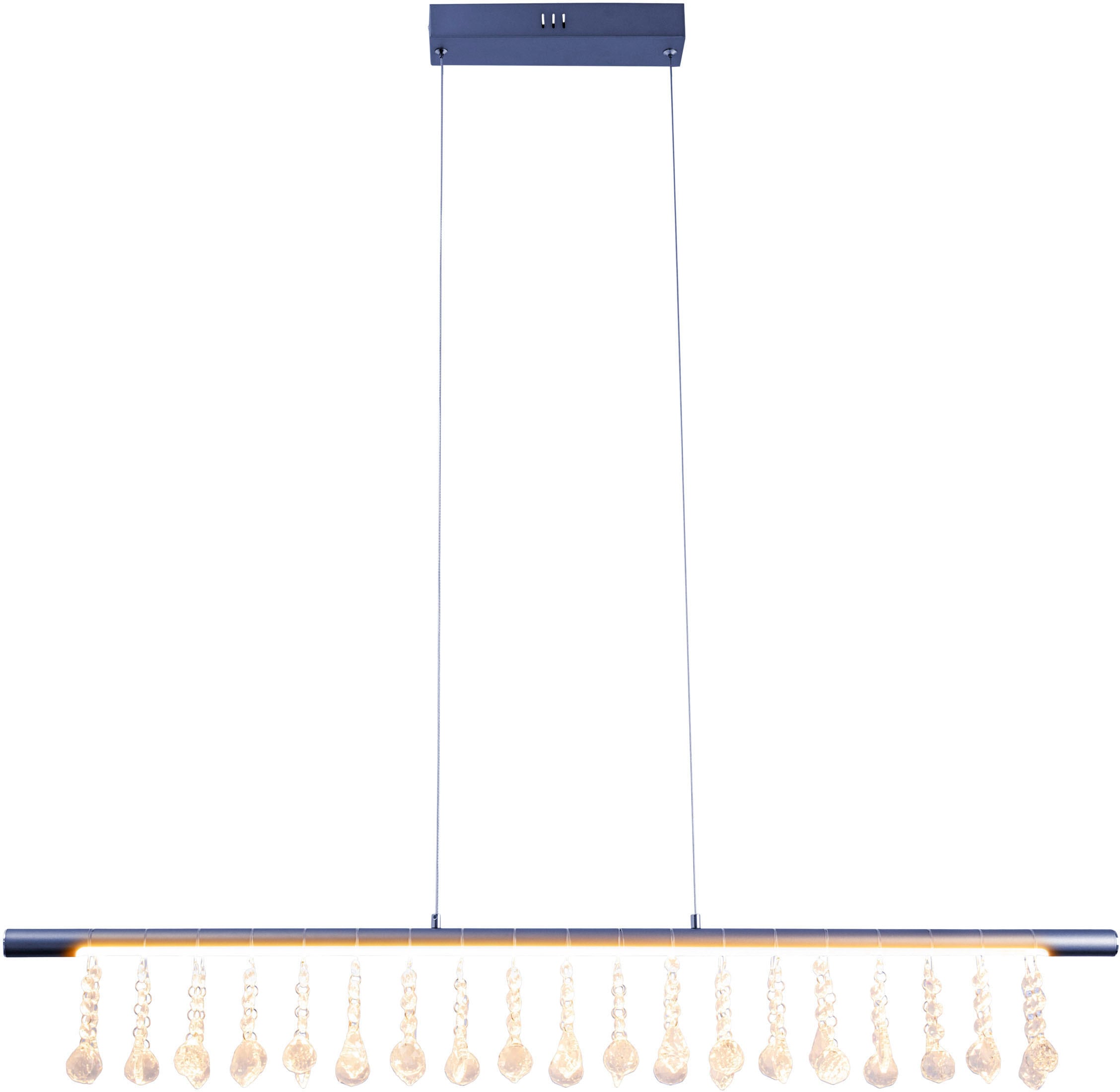 näve LED Pendelleuchte »Nobilis«, 1 flammig, Leuchtmittel LED-Modul | LED fest integriert, Hängeleuchte, dimmbar, warmweiß, L: 100cm, grau