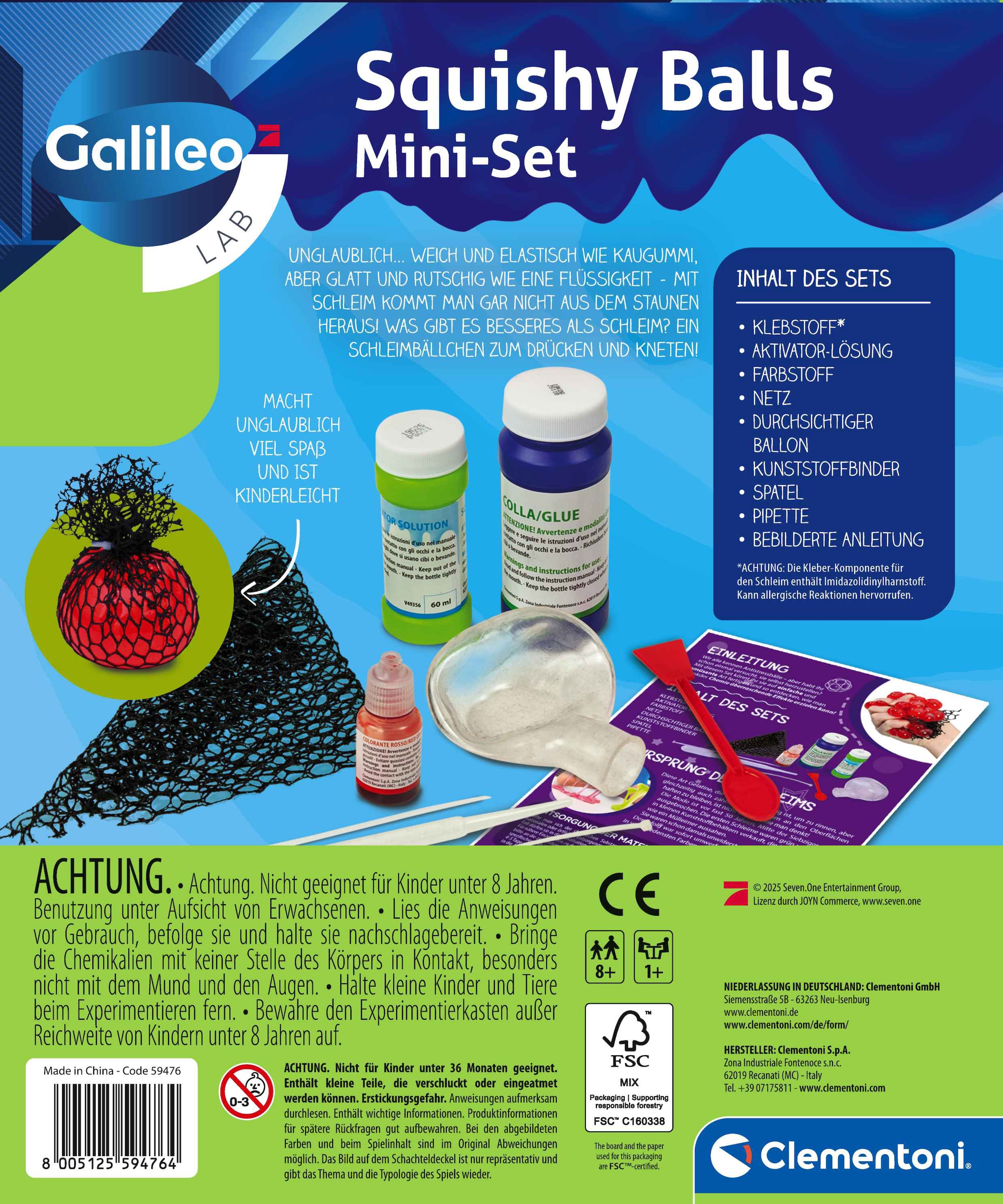 Clementoni® Kreativset »Galileo Lab, Squishy Balls« Made in Europe