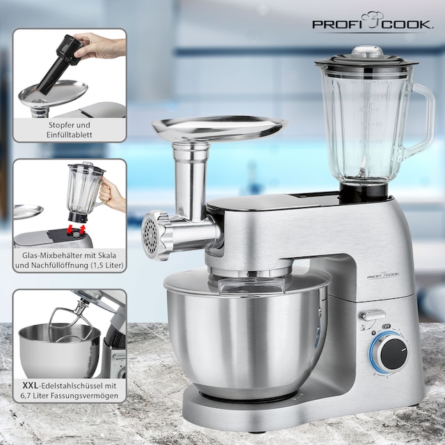 ProfiCook Küchenmaschine »PC-KM 1189«, 1500 W, 6,7 l Schüssel online kaufen