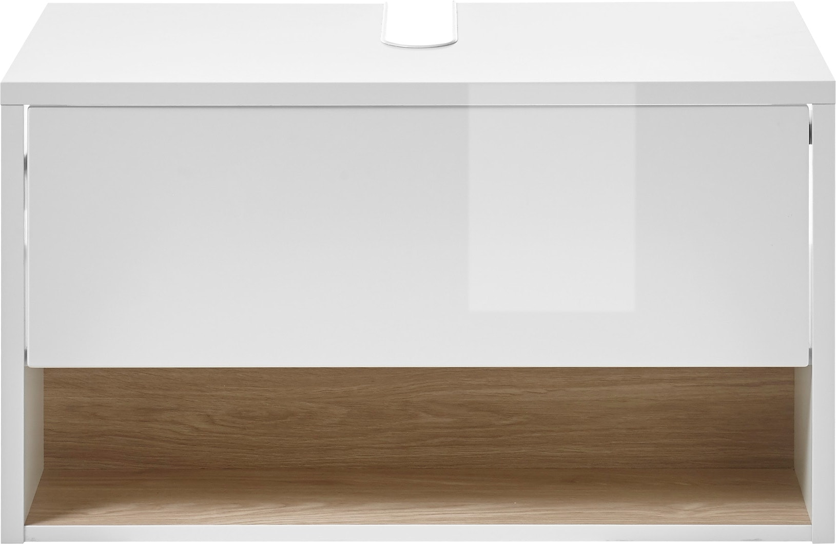 Places of Style Badmöbel-Set »Studio Line, Bad im modernen Design, 4-teiliges Badezimmer«, (4 St.), Schrank, Unterschrank und Spiegel, in zwei Farben verfügbar, Stauraum