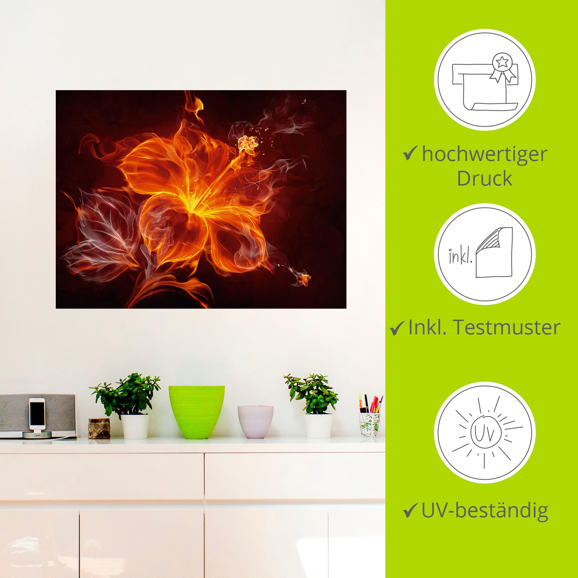 Artland Wandbild »Feuerblume«, Blumen, (1 St.), als Leinwandbild, Poster, Wandaufkleber in verschied. Größen