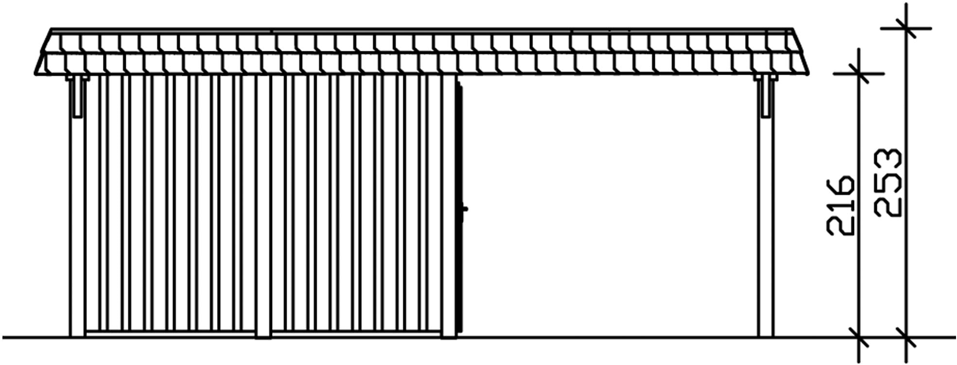 Skanholz Doppelcarport »Wendland«, Holz, 550 cm, Anthrazit, schwarze Blende