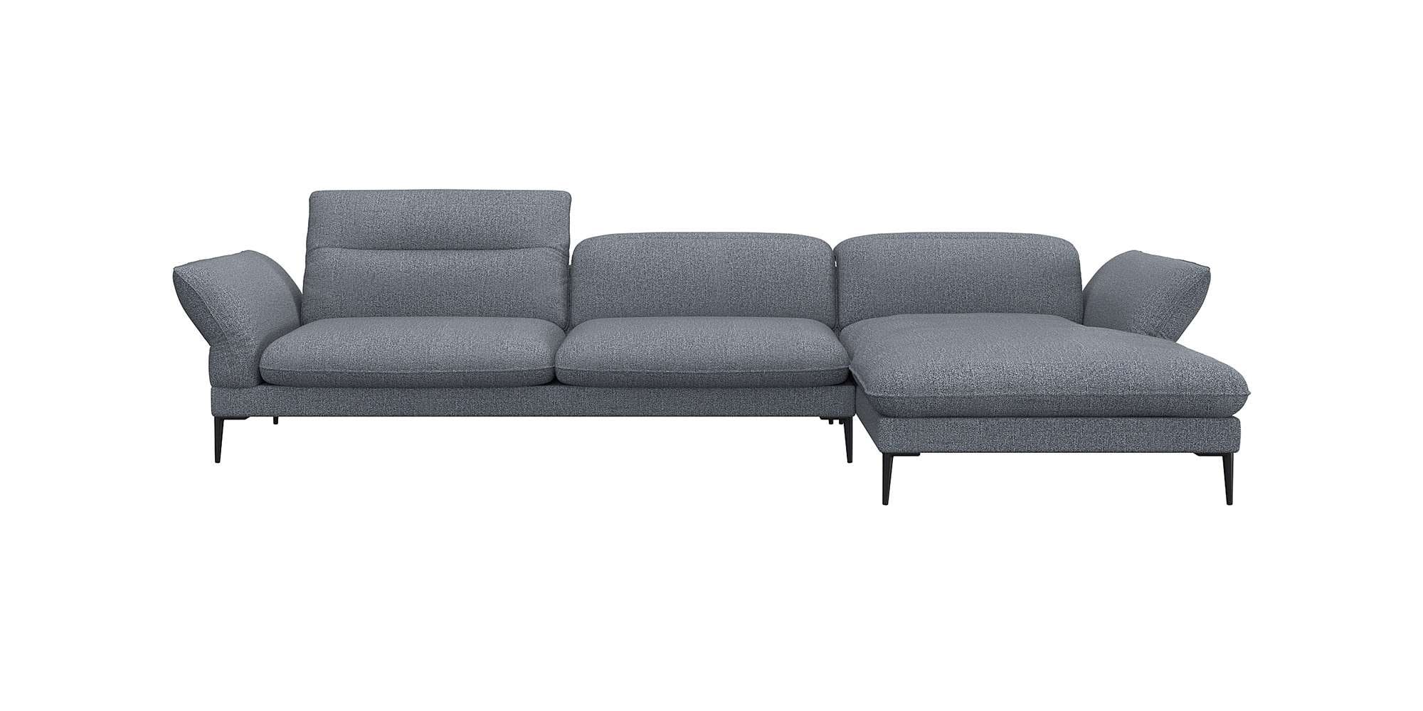 FLEXLUX Ecksofa »Salino, Funktionssofa mit Recamiere, Relaxsofa, Ecksofa«, Sofa mit Arm- und Kopfteil-Verstellungen, Kaltschaum & Stahl-Wellen