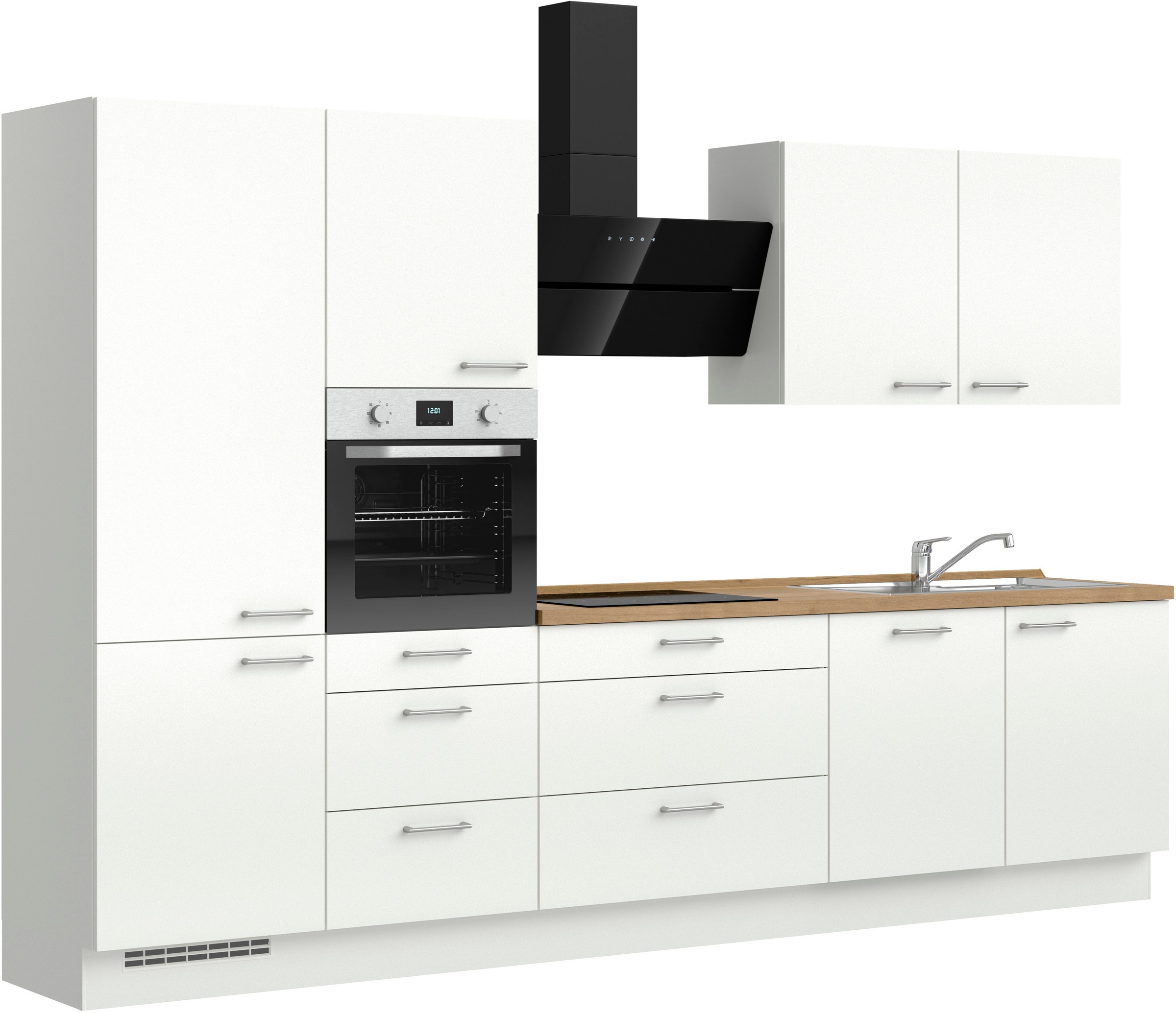 nobilia® Küchenzeile »"Laser II"«, vormontiert, Ausrichtung wählbar, Breite 330 cm, wahlw. mit E-Geräten