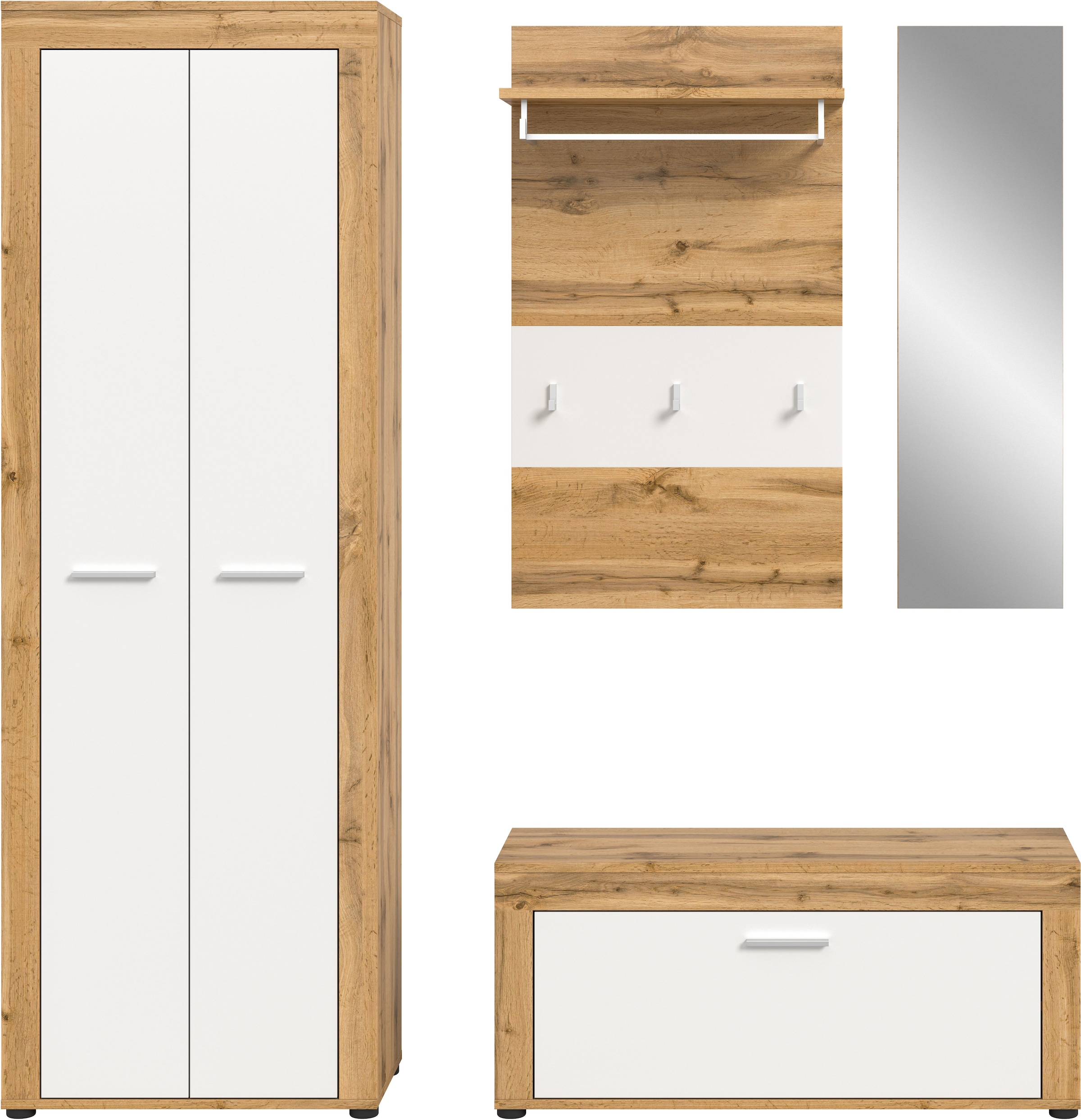 INOSIGN Garderoben-Set »Aosta«, (Set, 4 St.), Aosta, Höhe 191 cm, 4-tlg. Garderobenset, Flur, Diele