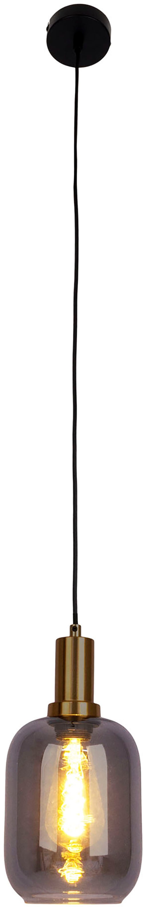 näve Pendelleuchte »Fumo« E27 1 Stk. aus Metall in Schwarz und Gold und Rau günstig online kaufen