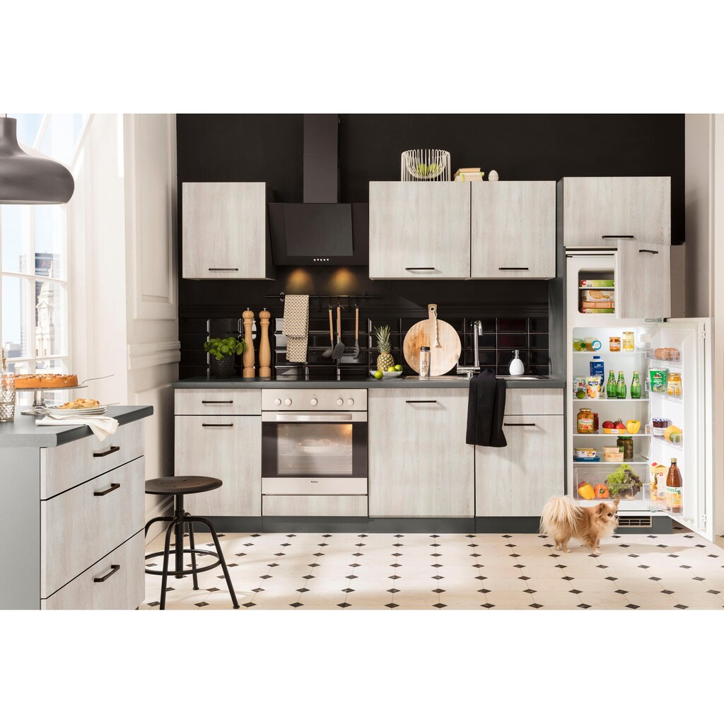 wiho Küchen Küchenzeile »Esbo«, mit E-Geräten, Breite 280 cm