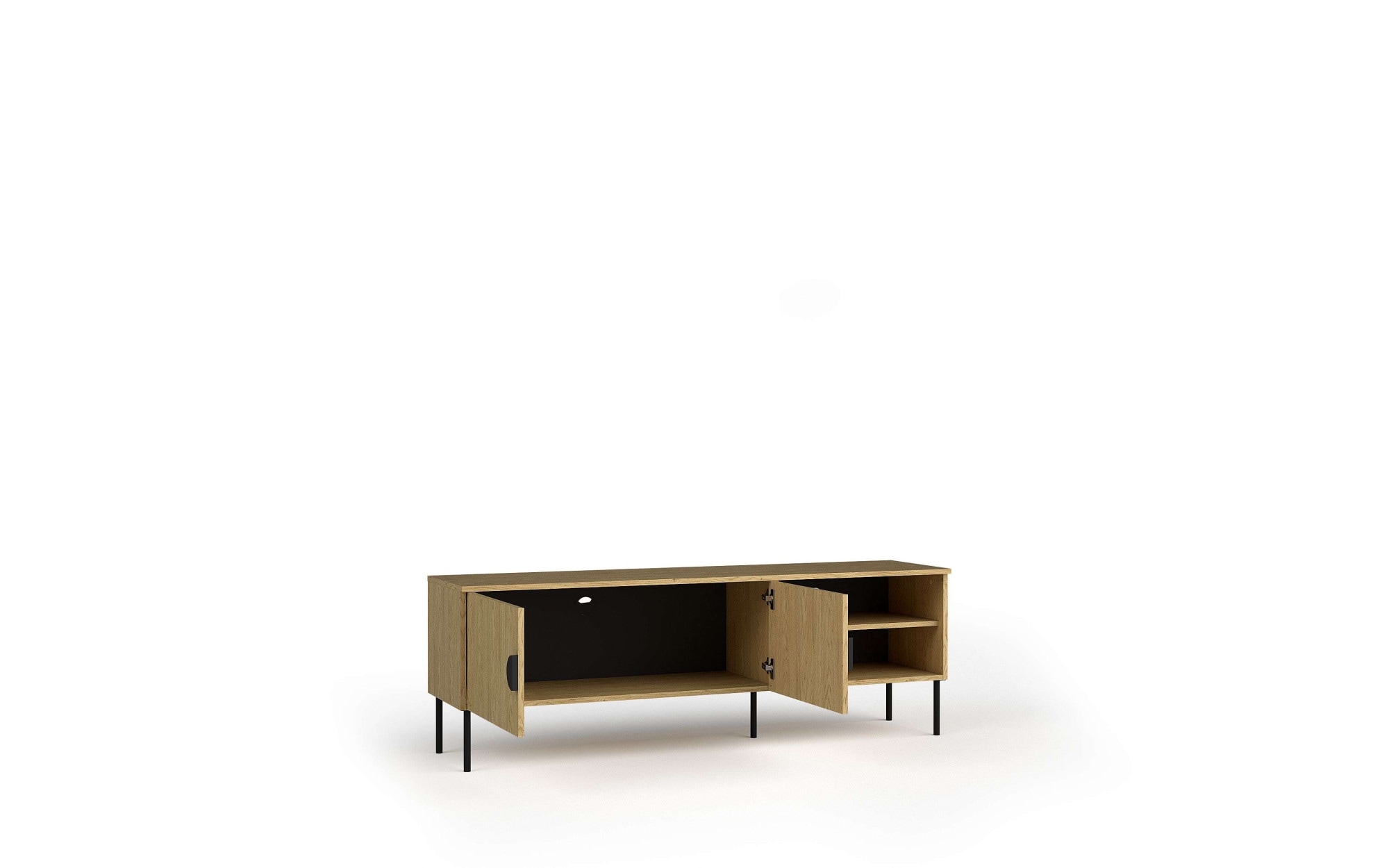 Leonique Lowboard »BELLOT TV-Schrank mit 2 Türen, Maße B/T/H: 160/40/53,6 cm«, (1 St.), in baltischer Eichenfarbe, mit holzähnlicher Struktur