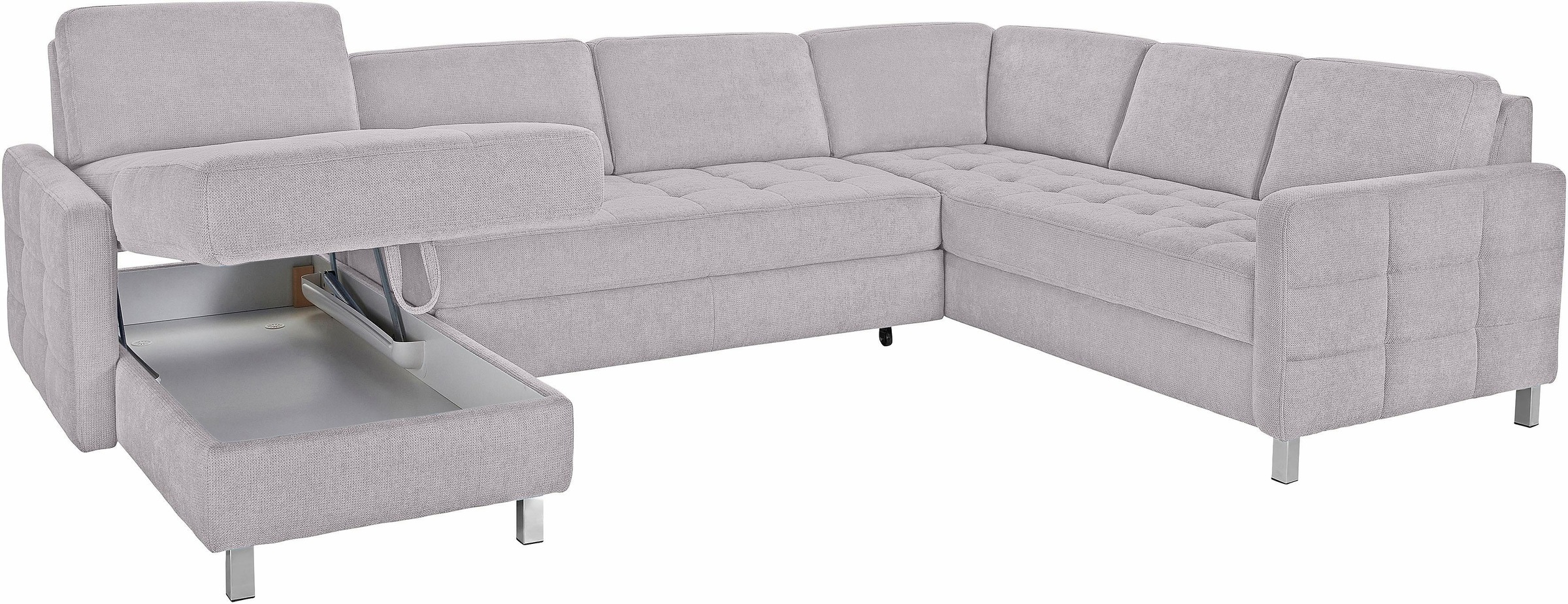 sit&more Wohnlandschaft Pablo U-Form, wahlweise mit Bettfunktion und Bettkasten