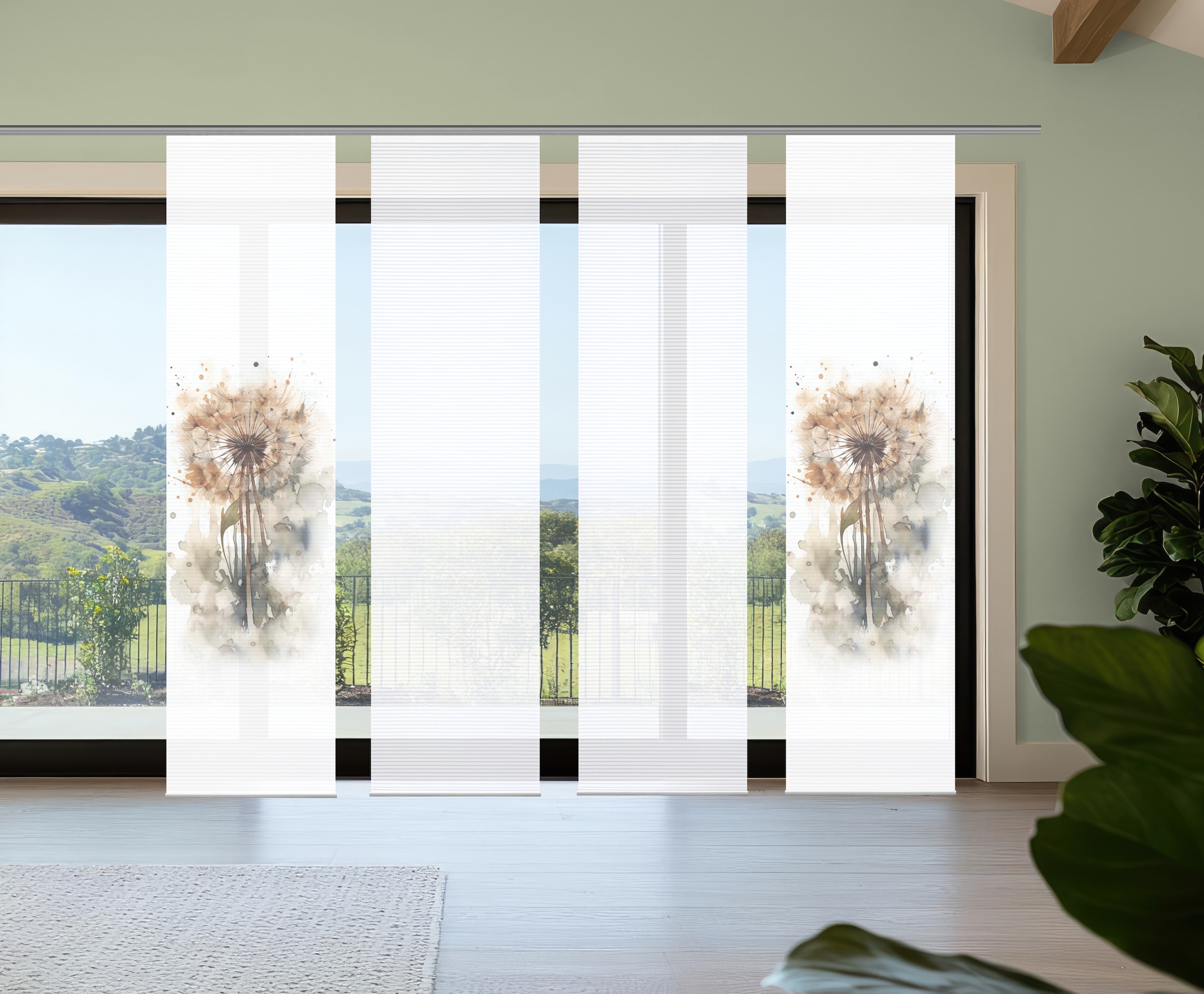 HOME in green Schiebegardine »AMARANDE« Paneelwagen 4 Stk. tlg. Bambusoptik günstig online kaufen