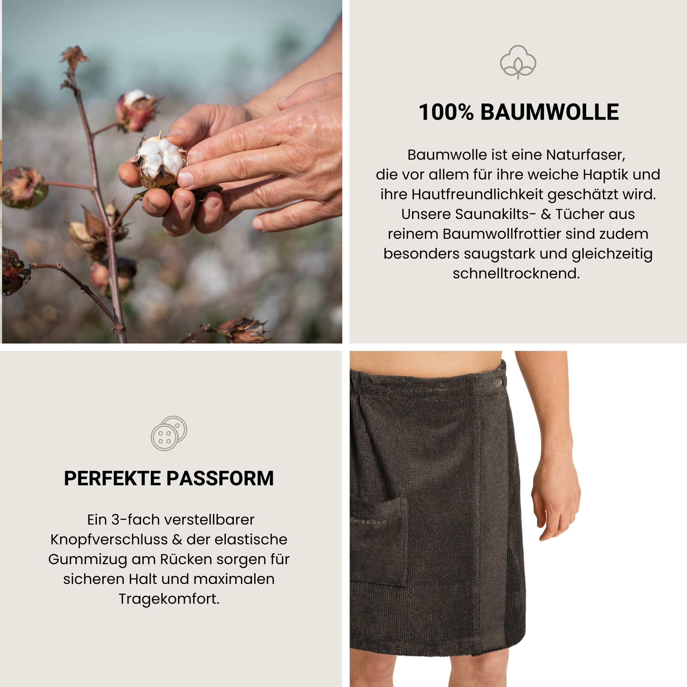 Schiesser Sarong »Saunakilt Turin für Herren in angesagter Reiskornoptik«