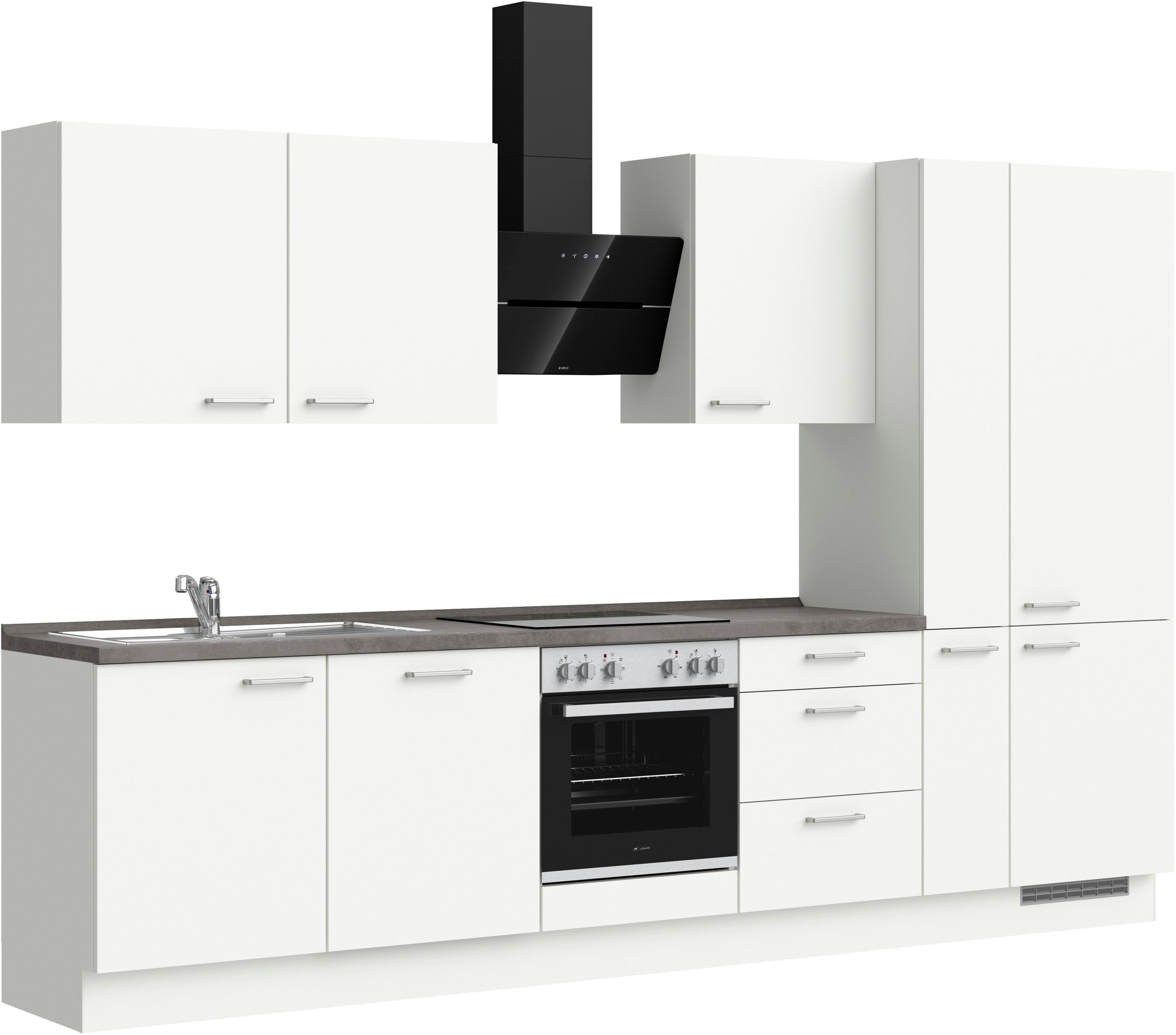 nobilia® Küchenzeile »"Touch II"«, vormontiert, Ausrichtung wählbar, Breite 330 cm, wahlw. mit E-Geräten